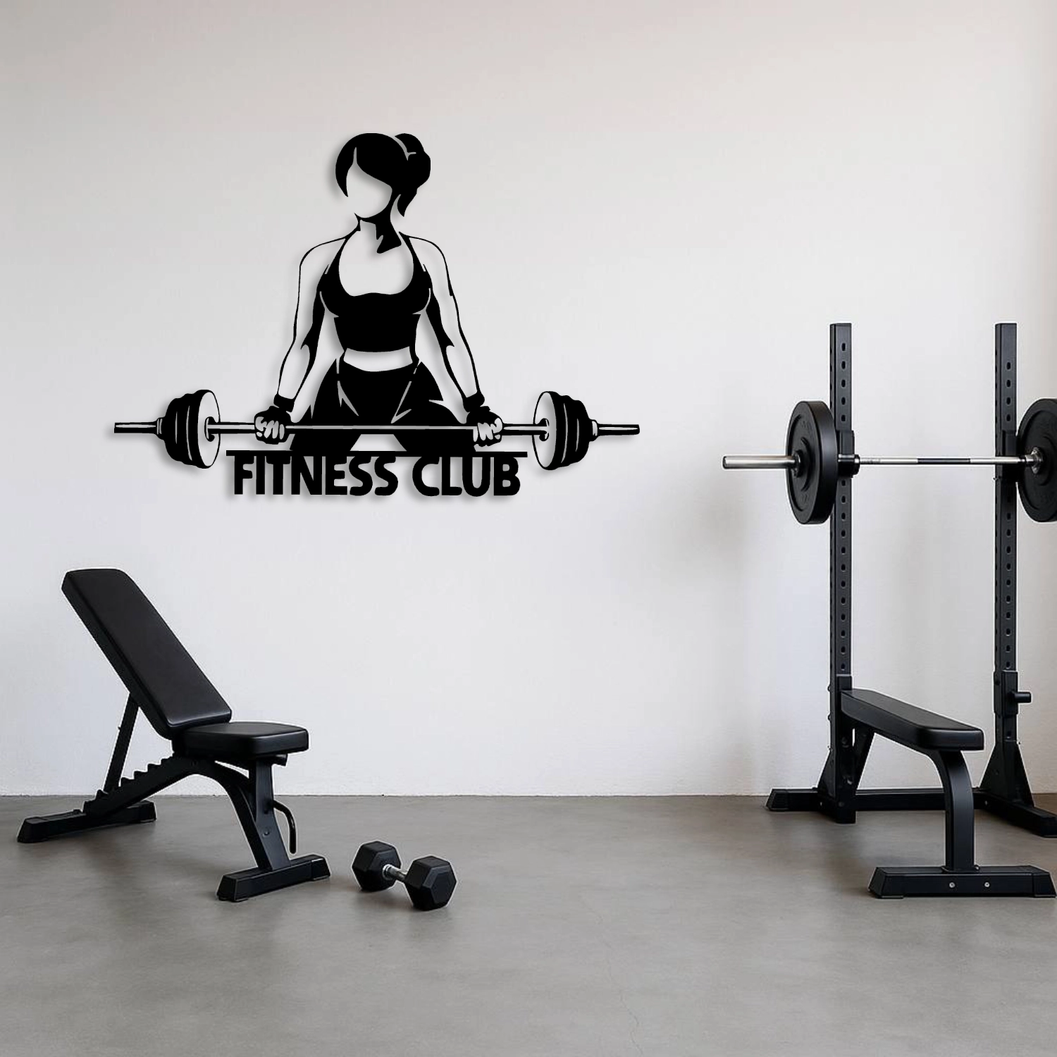 Fitness Club Woman Deadlift Metal Duvar Tablosu