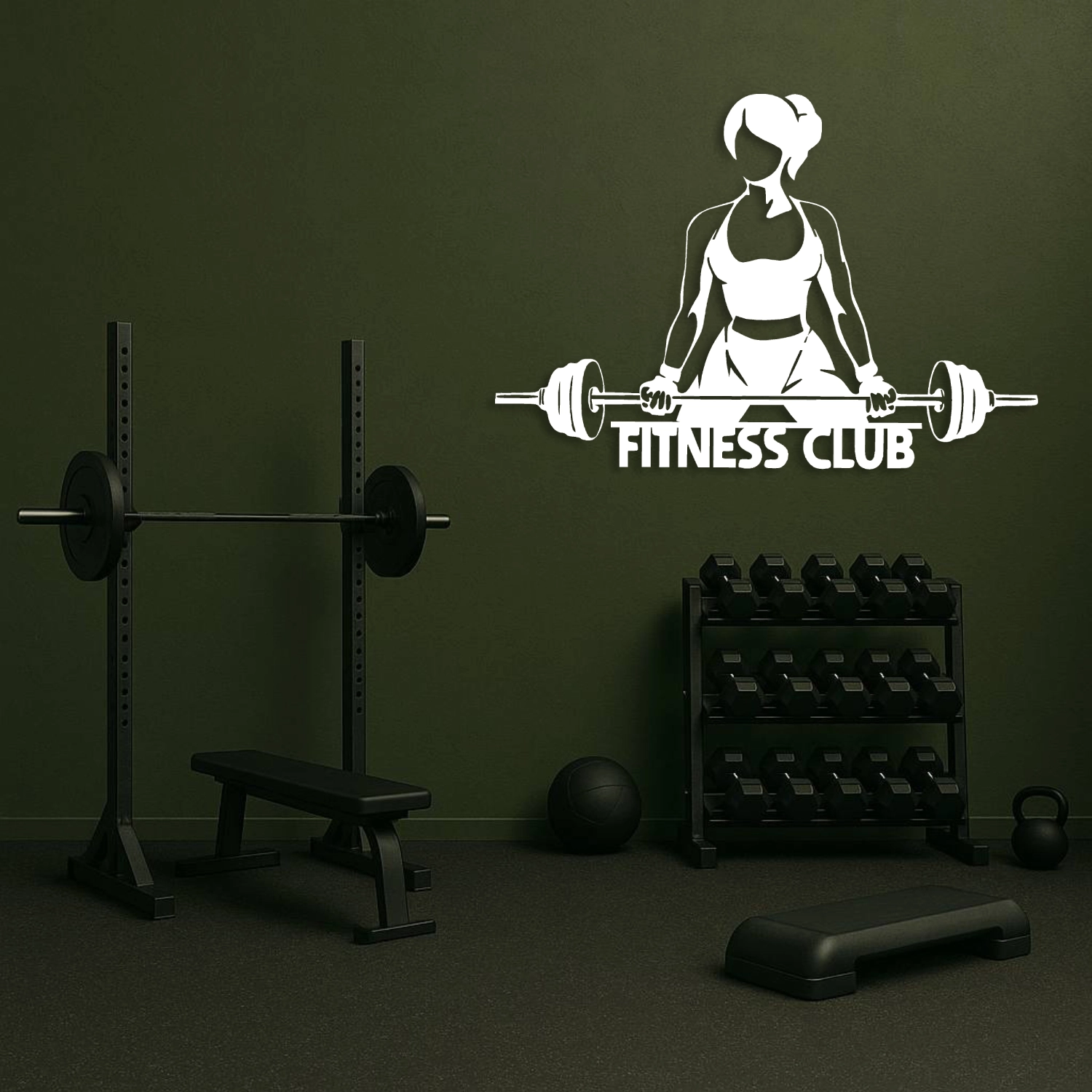 Fitness Club Woman Deadlift Metal Duvar Tablosu