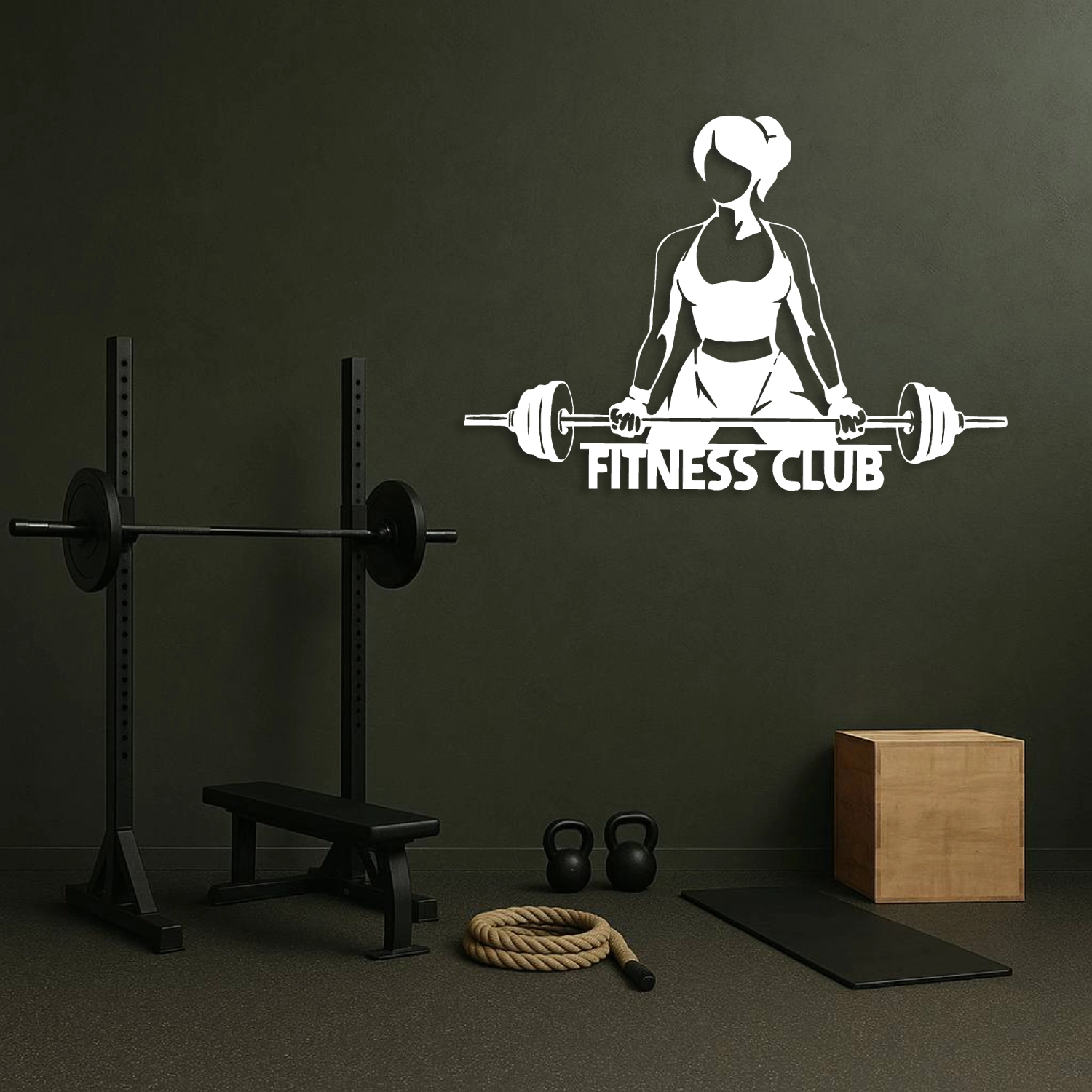 Fitness Club Woman Deadlift Metal Duvar Tablosu