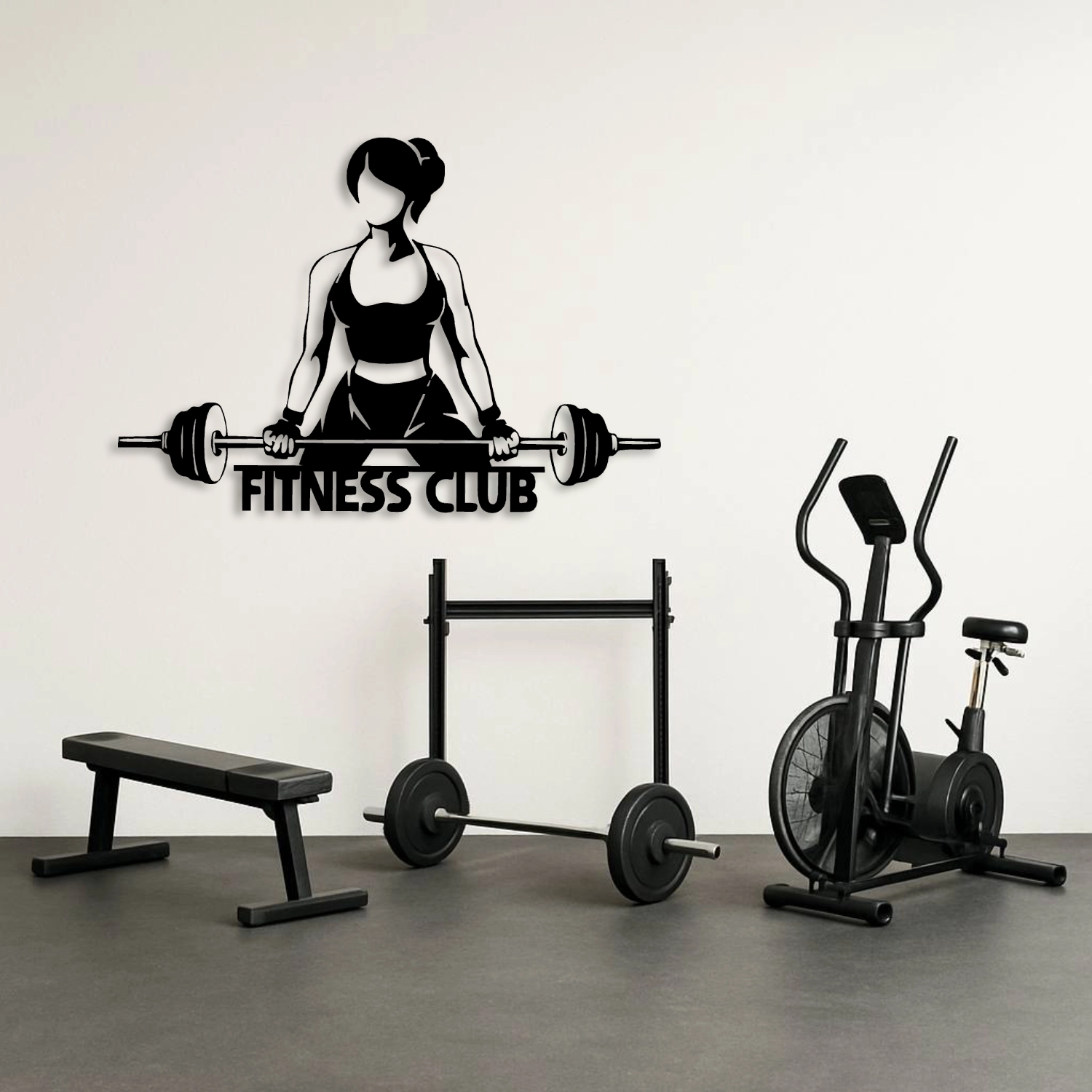 Fitness Club Woman Deadlift Metal Duvar Tablosu