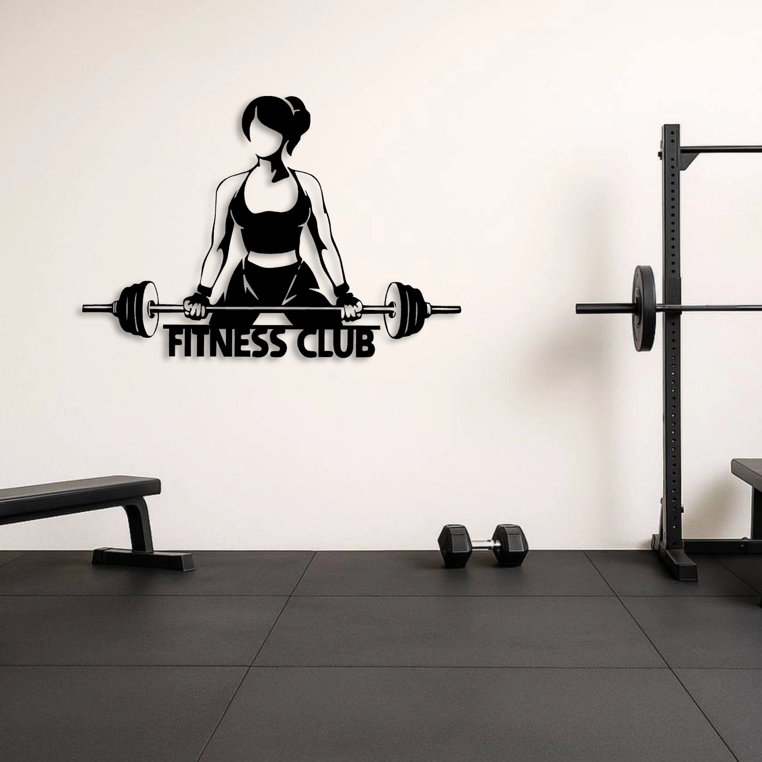 Fitness Club Woman Deadlift Metal Duvar Tablosu