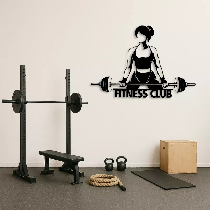 Fitness Club Woman Deadlift Metal Duvar Tablosu