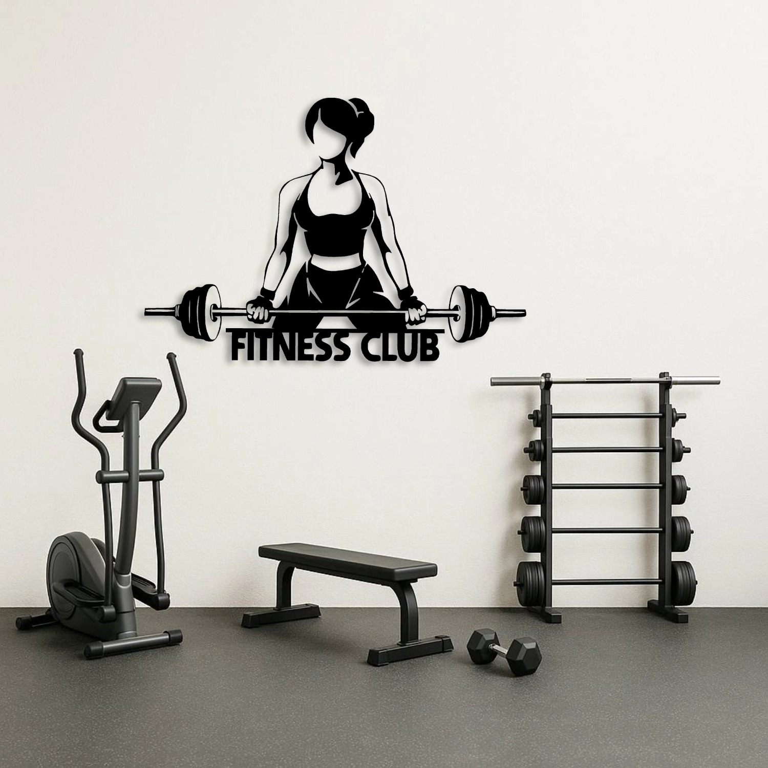 Fitness Club Woman Deadlift Metal Duvar Tablosu