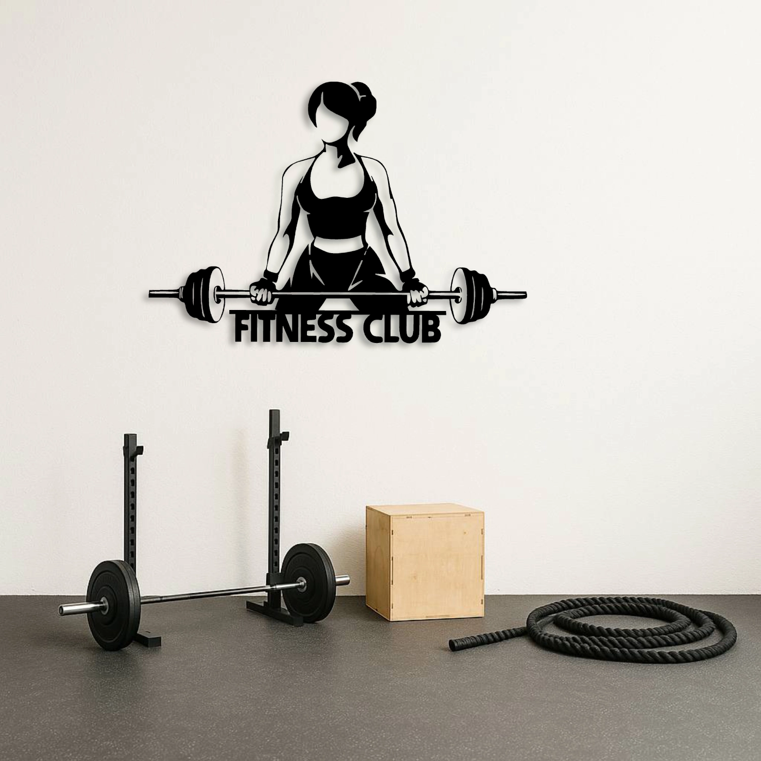 Fitness Club Woman Deadlift Metal Duvar Tablosu