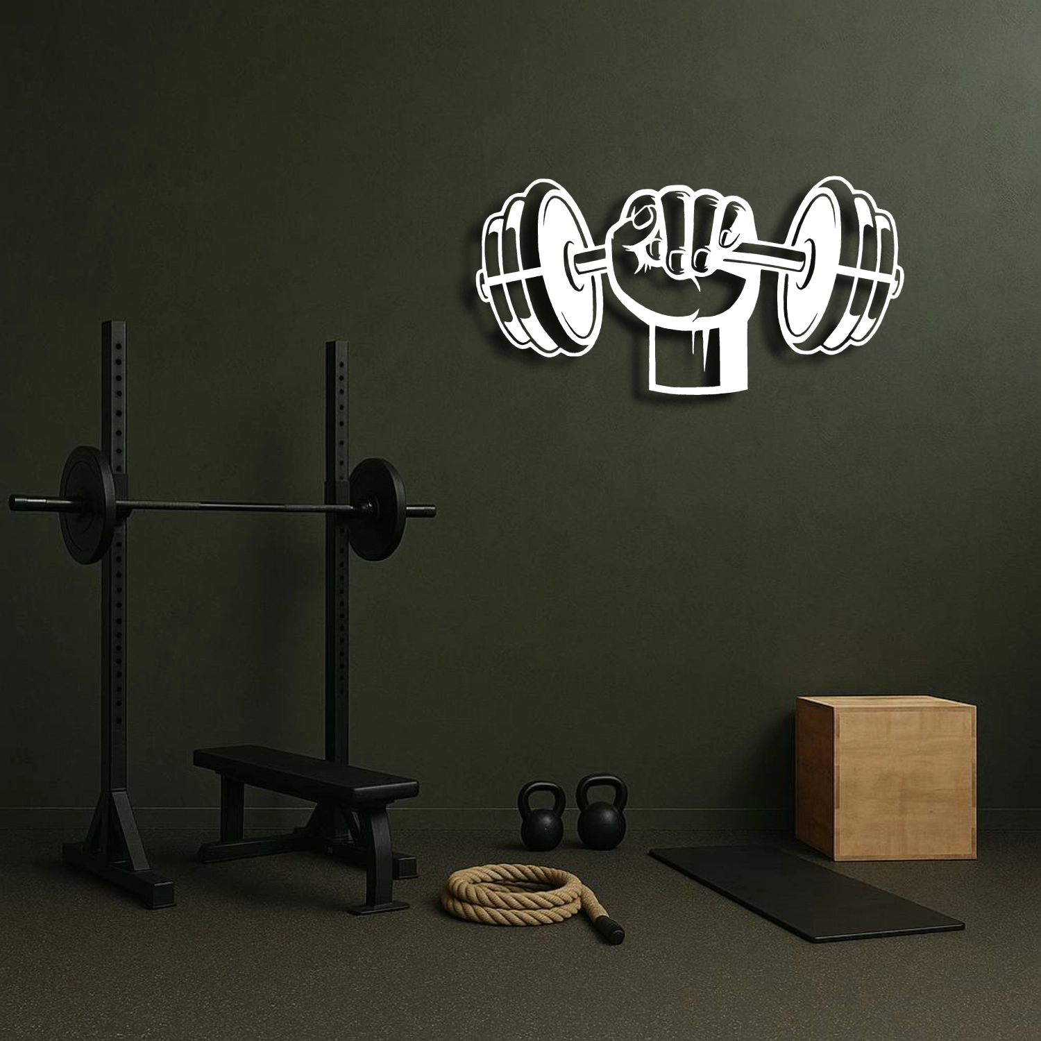 Power Lifting Halterci Metal Duvar Tablosu