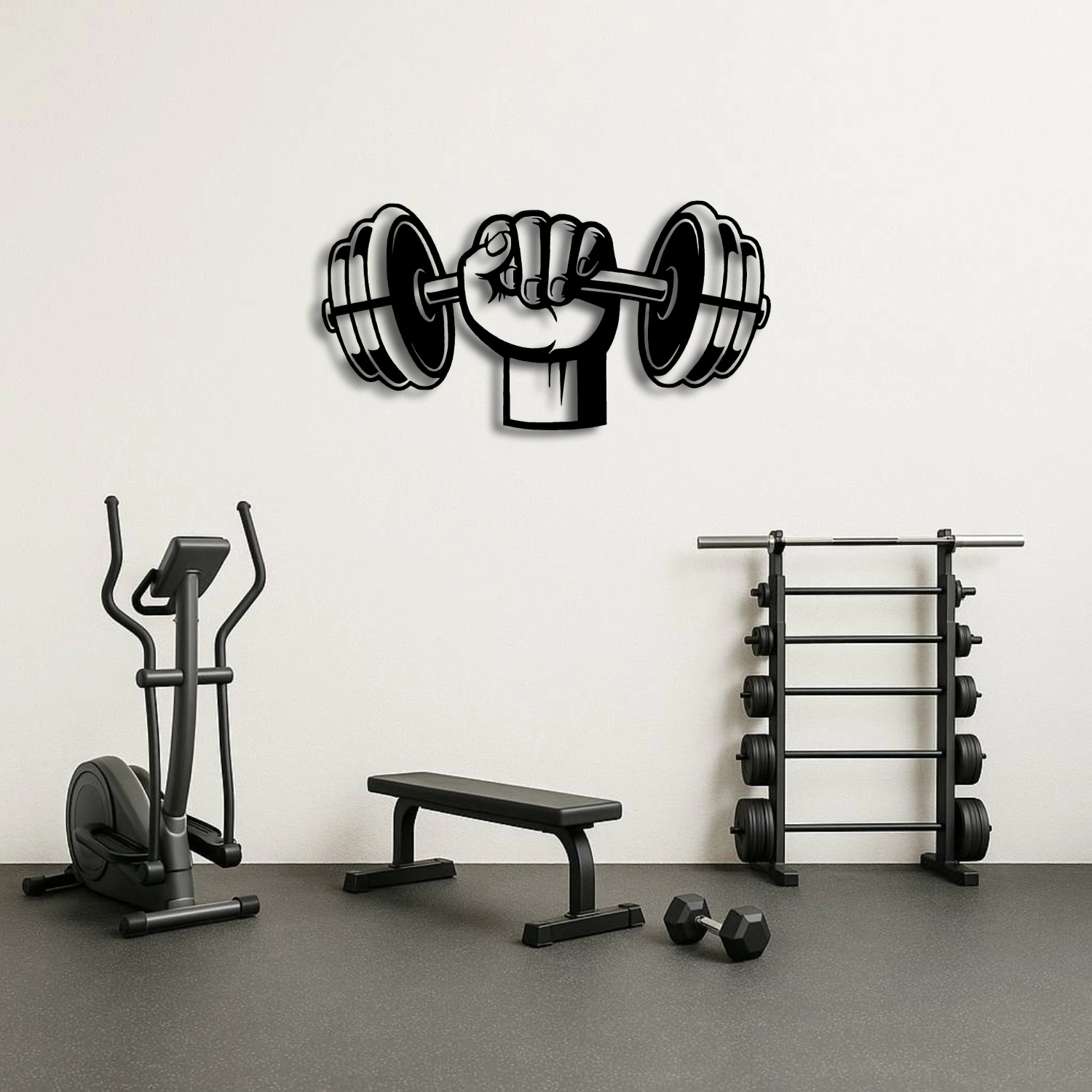 Power Lifting Halterci Metal Duvar Tablosu