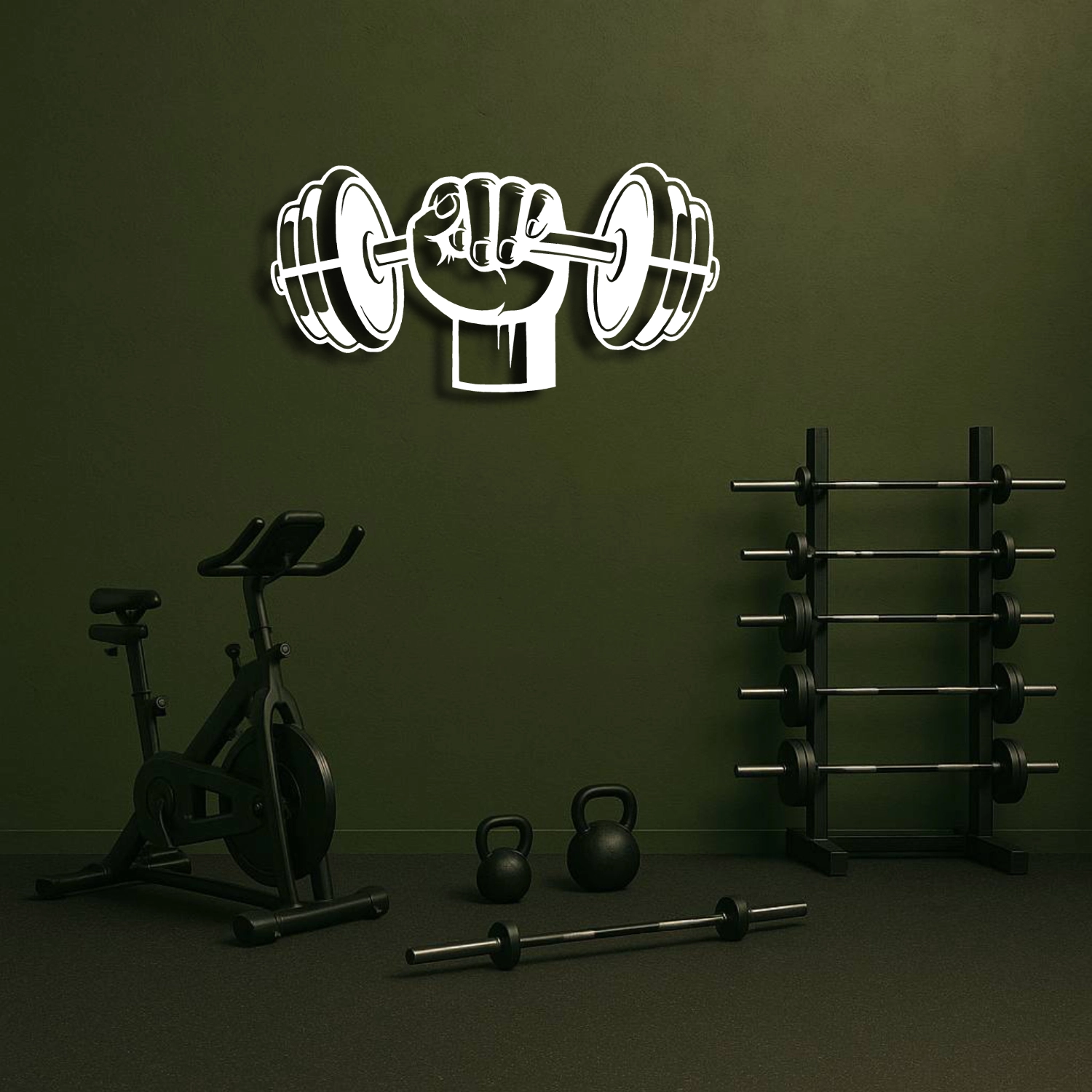 Power Lifting Halterci Metal Duvar Tablosu