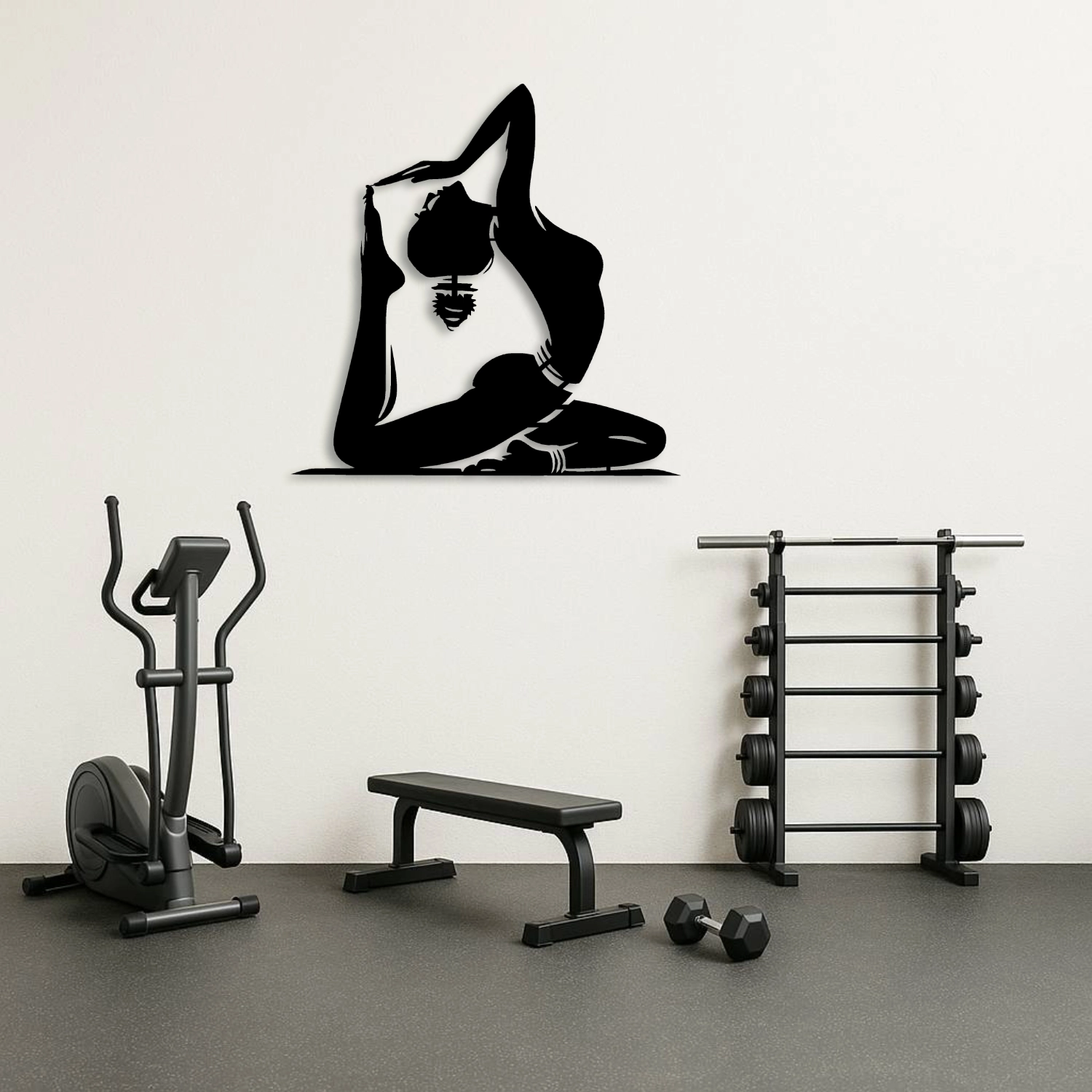 Yoga ve Meditasyon Temalı Dekoratif Metal Duvar Tablosu