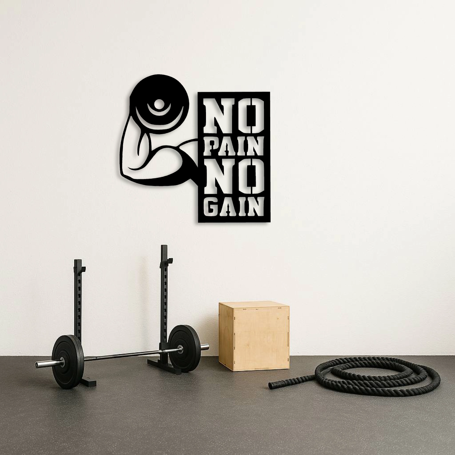 ’’No Pain No Gain’’ Motivasyon Yazılı Metal Duvar Tablosu
