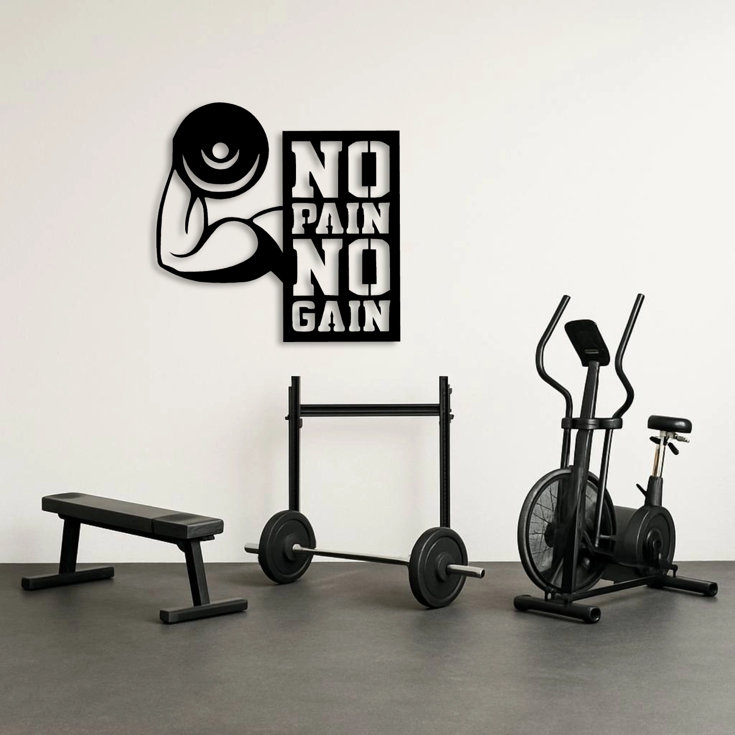 ’’No Pain No Gain’’ Motivasyon Yazılı Metal Duvar Tablosu