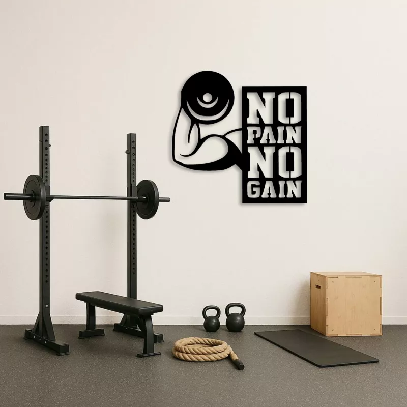 ’’No Pain No Gain’’ Motivasyon Yazılı Metal Duvar Tablosu