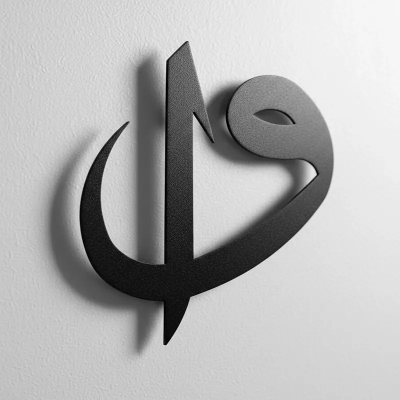 Elif Vav Written Metal Wall Art