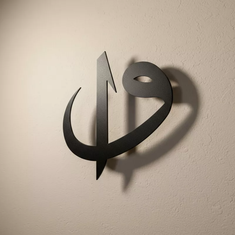 Elif Vav Written Metal Wall Art