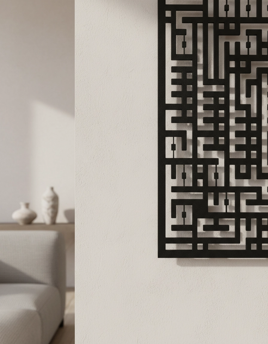 Kufi Nas / Felak Suresi 2’li Metal Tablo Set ALTIN 