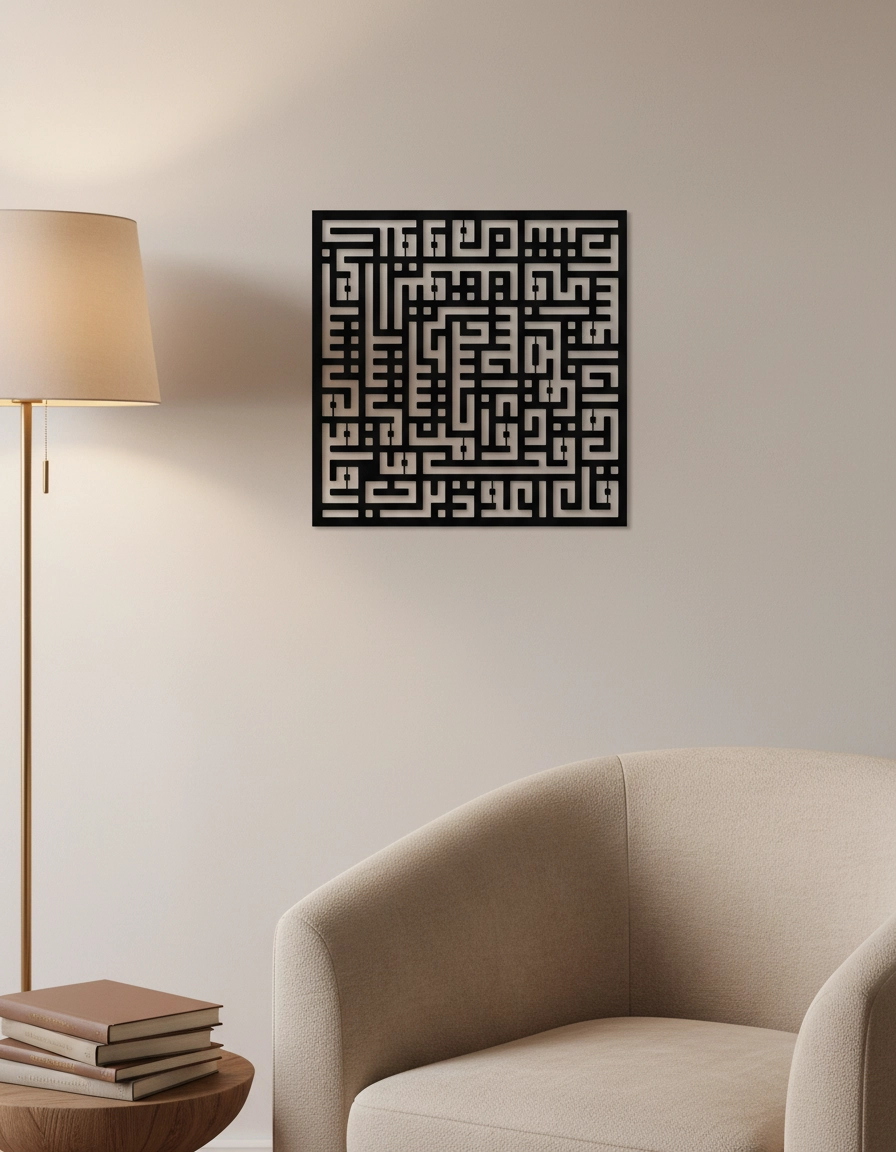 Kufi Nas / Felak Suresi 2’li Metal Tablo Set ALTIN 