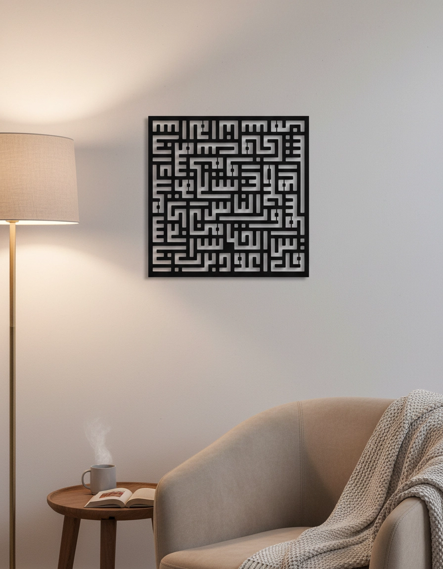 Kufi Nas / Felak Suresi 2’li Metal Tablo Set ALTIN 