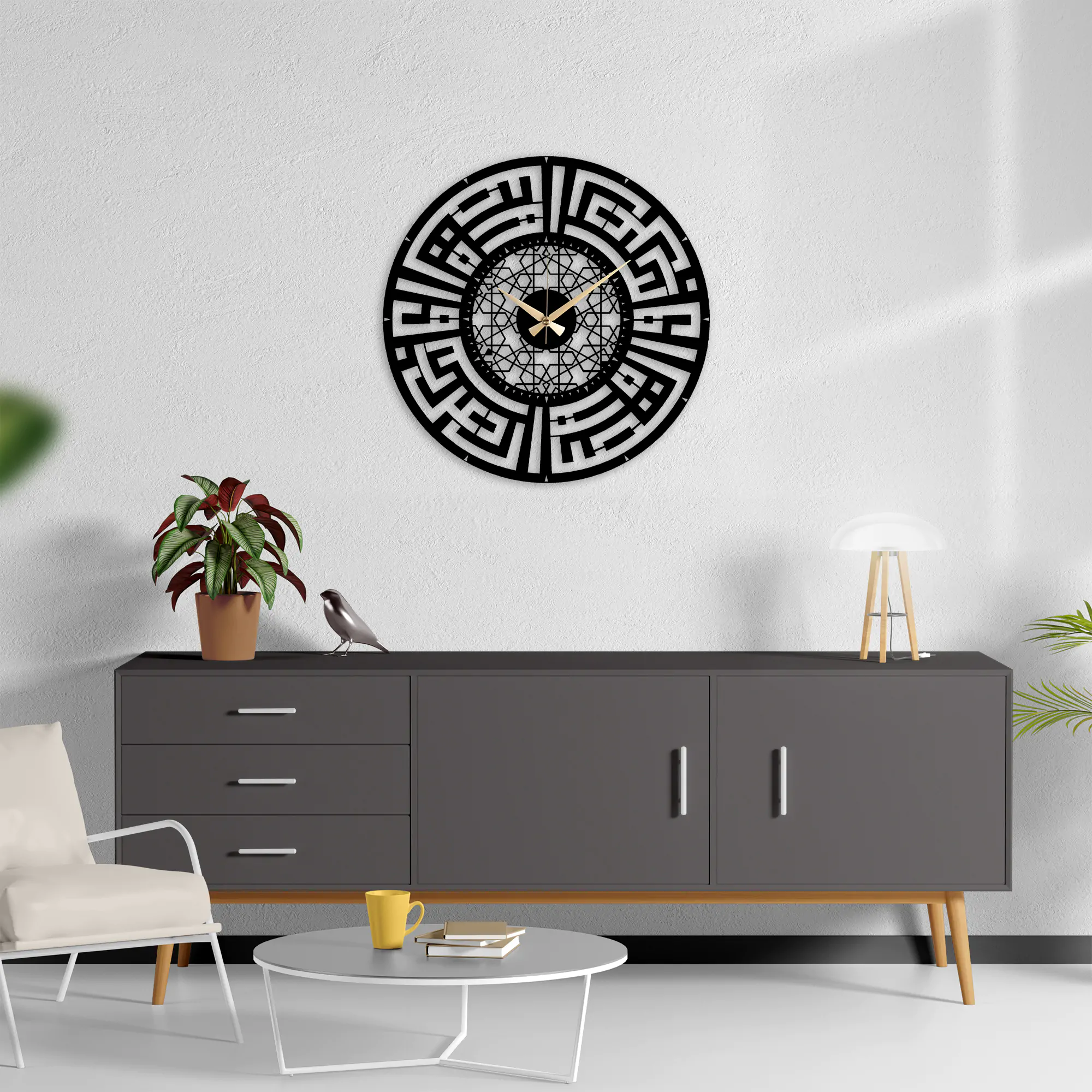 Patience and Pray Metal Clock with Text 