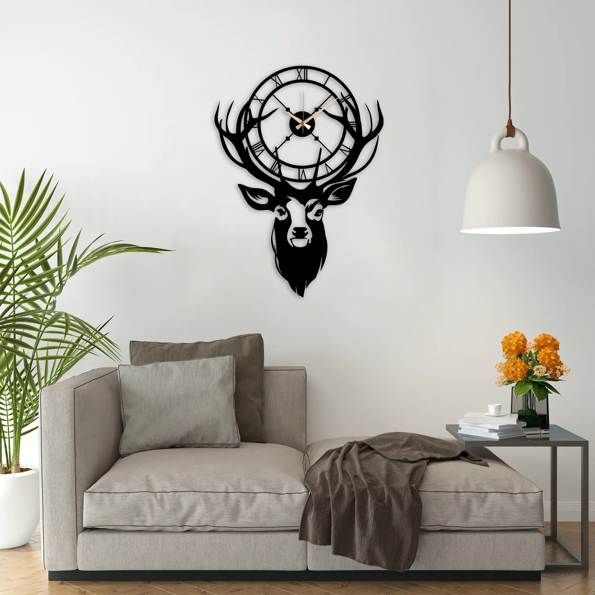 Deer Metal Clock