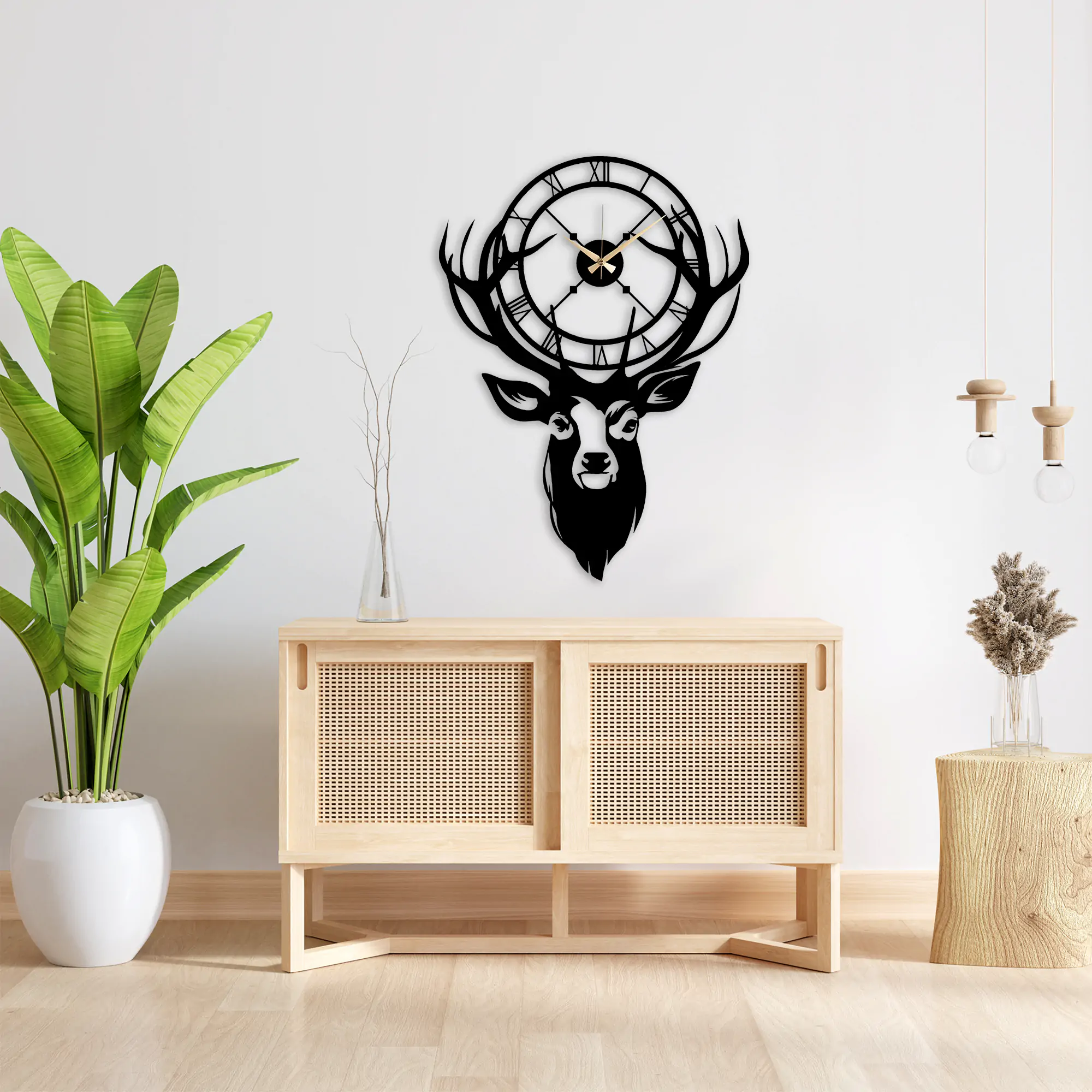 Deer Metal Clock