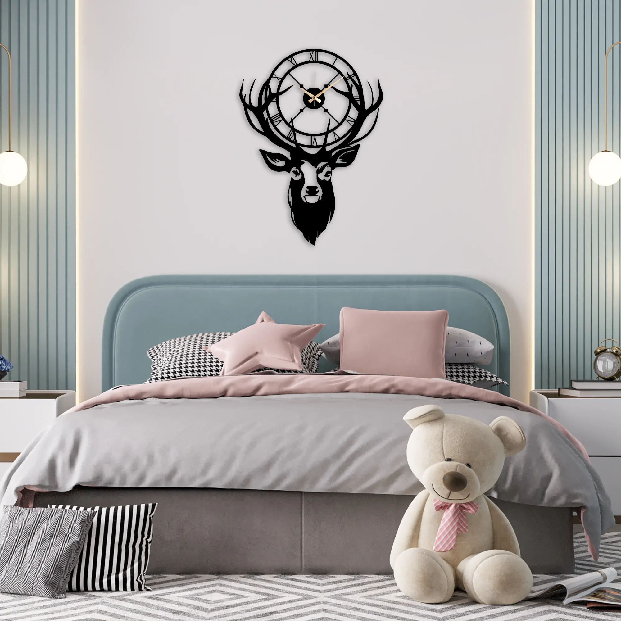 Deer Metal Clock