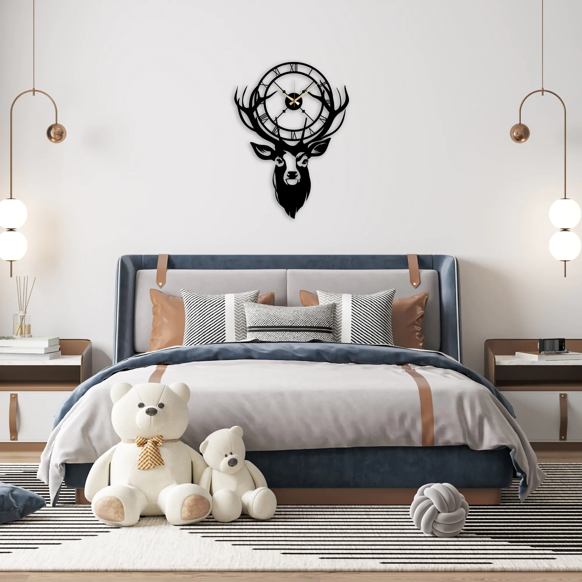 Deer Metal Clock