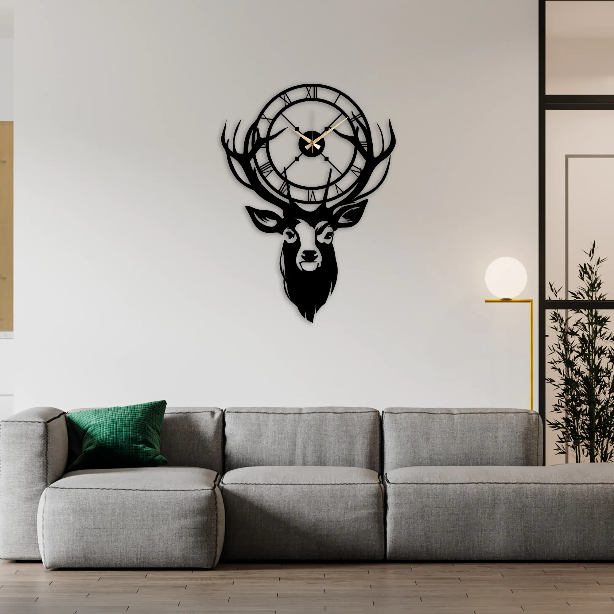 Deer Metal Clock