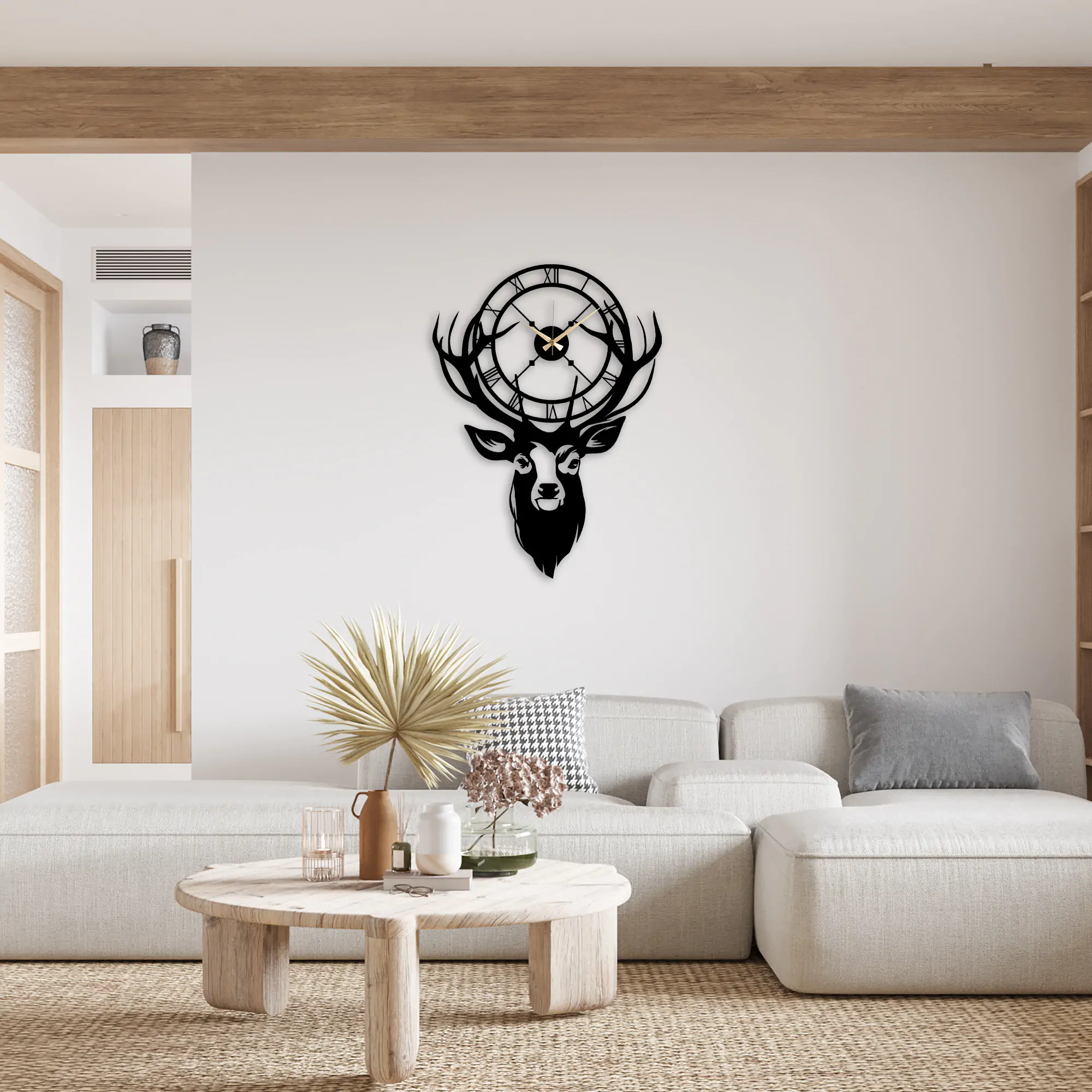 Deer Metal Clock