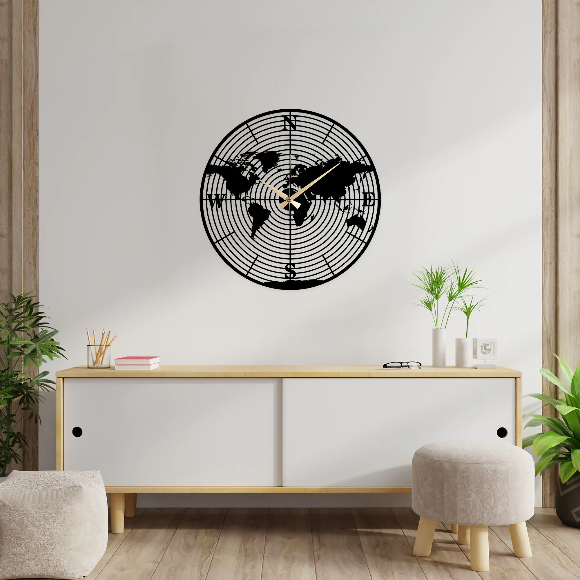 Ekvatoral Metal Wall Clock