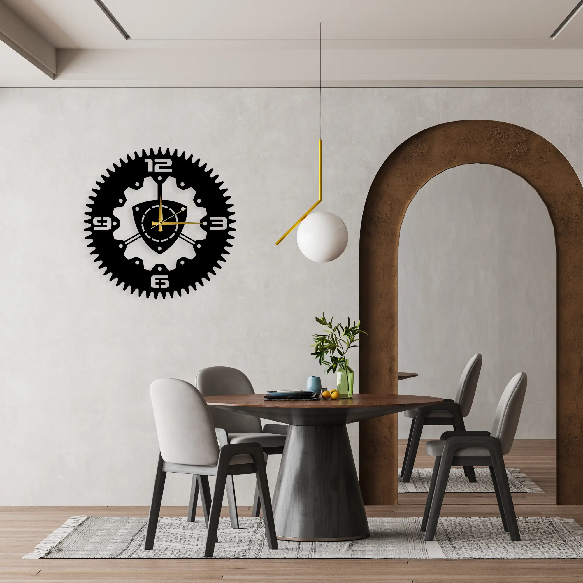 Rotary Metal Wall Clock 