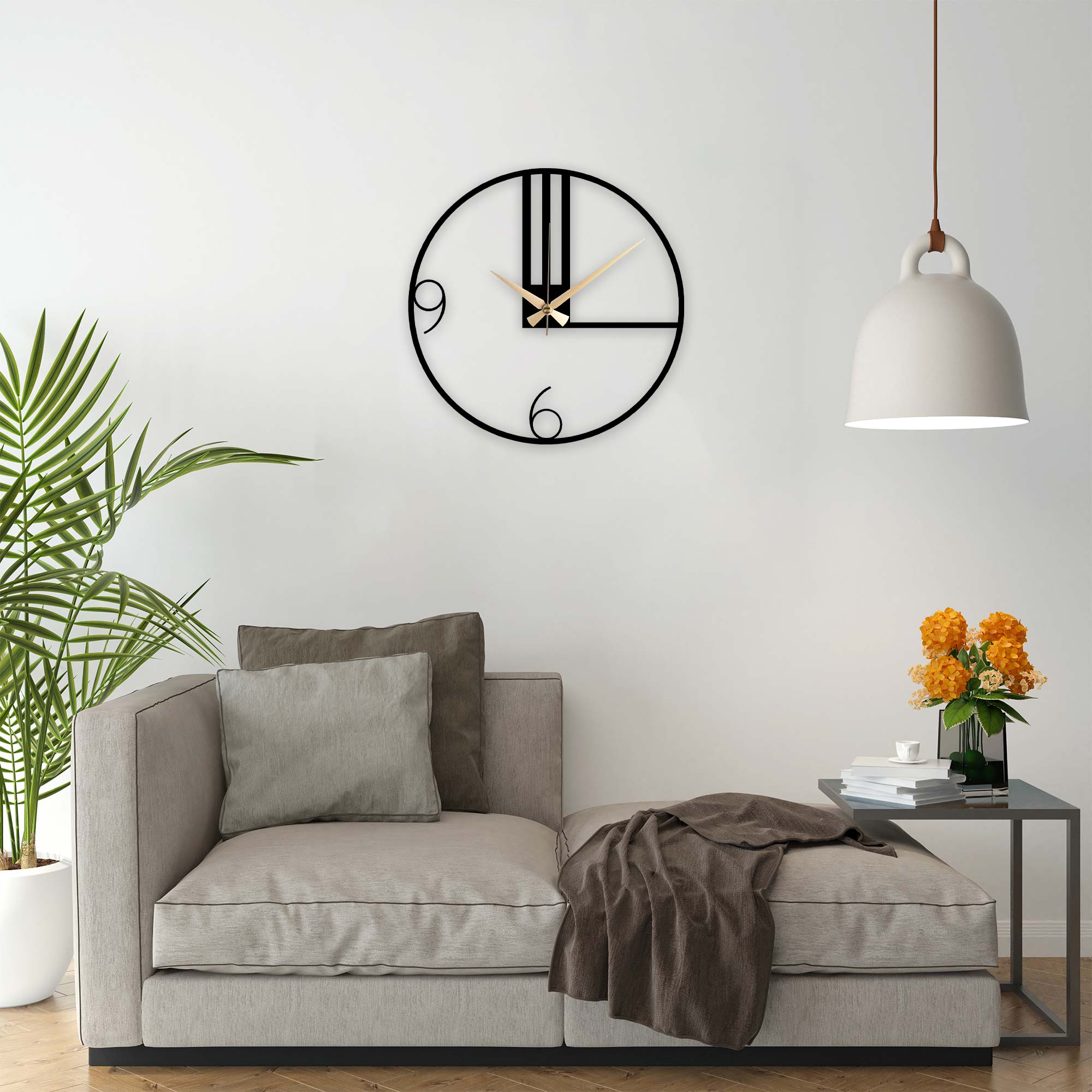 Line Metal Clock