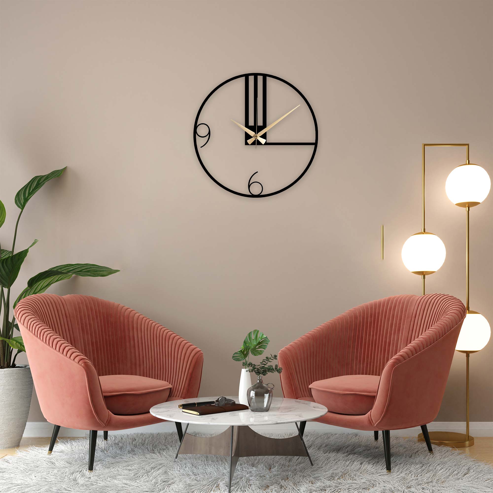 Line Metal Clock
