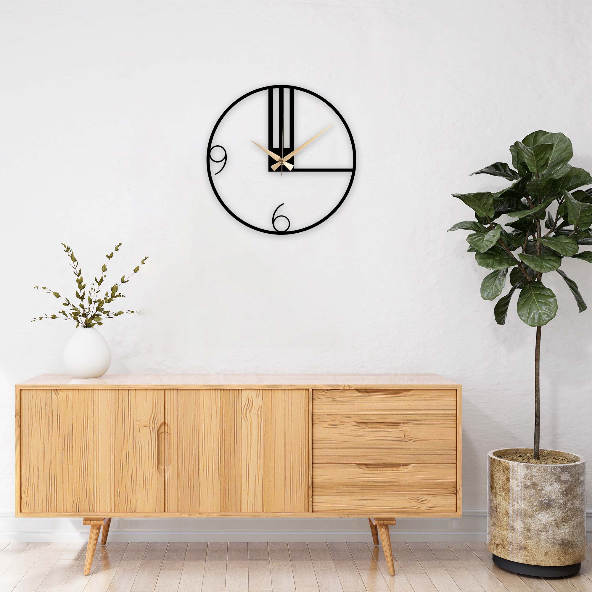 Line Metal Clock