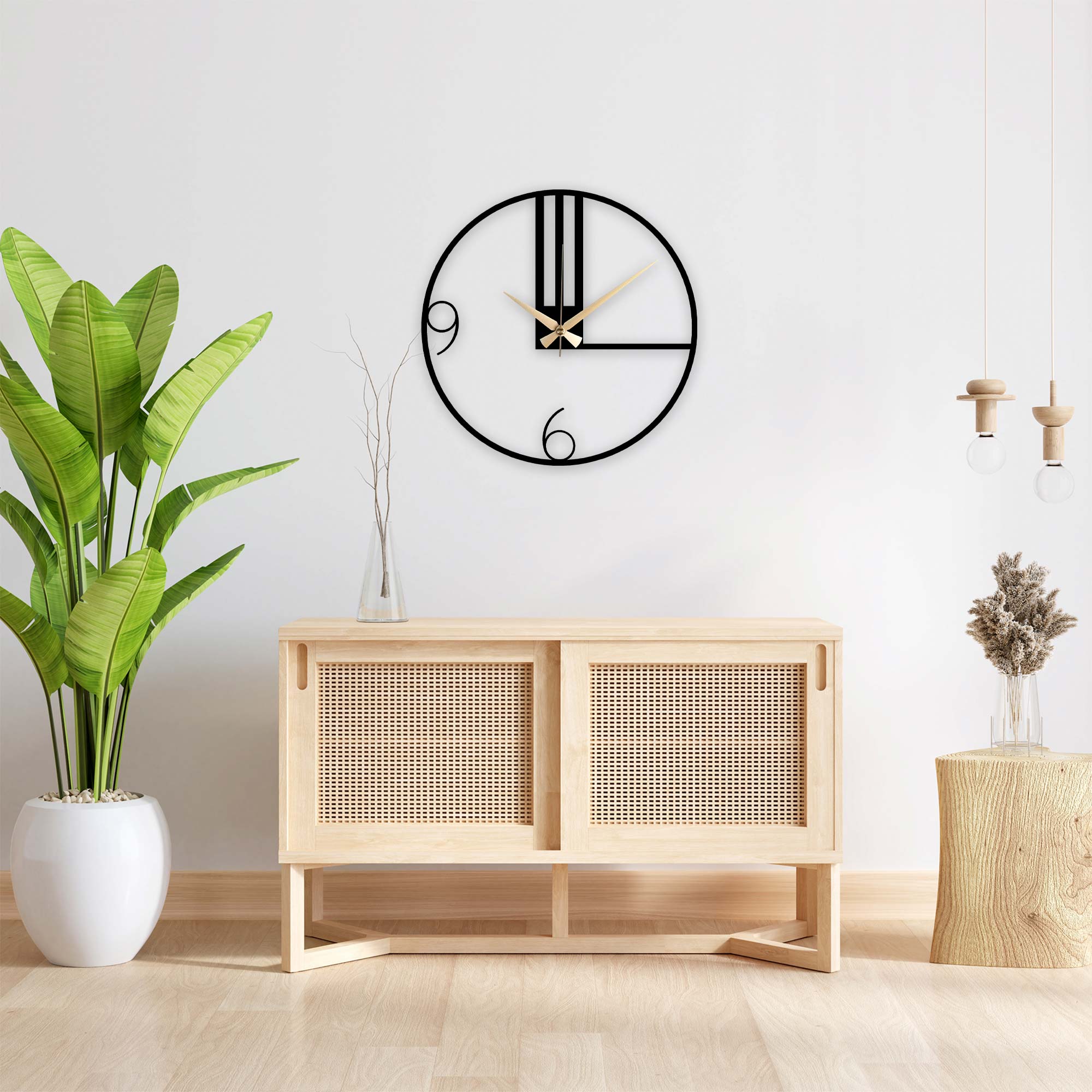 Line Metal Clock