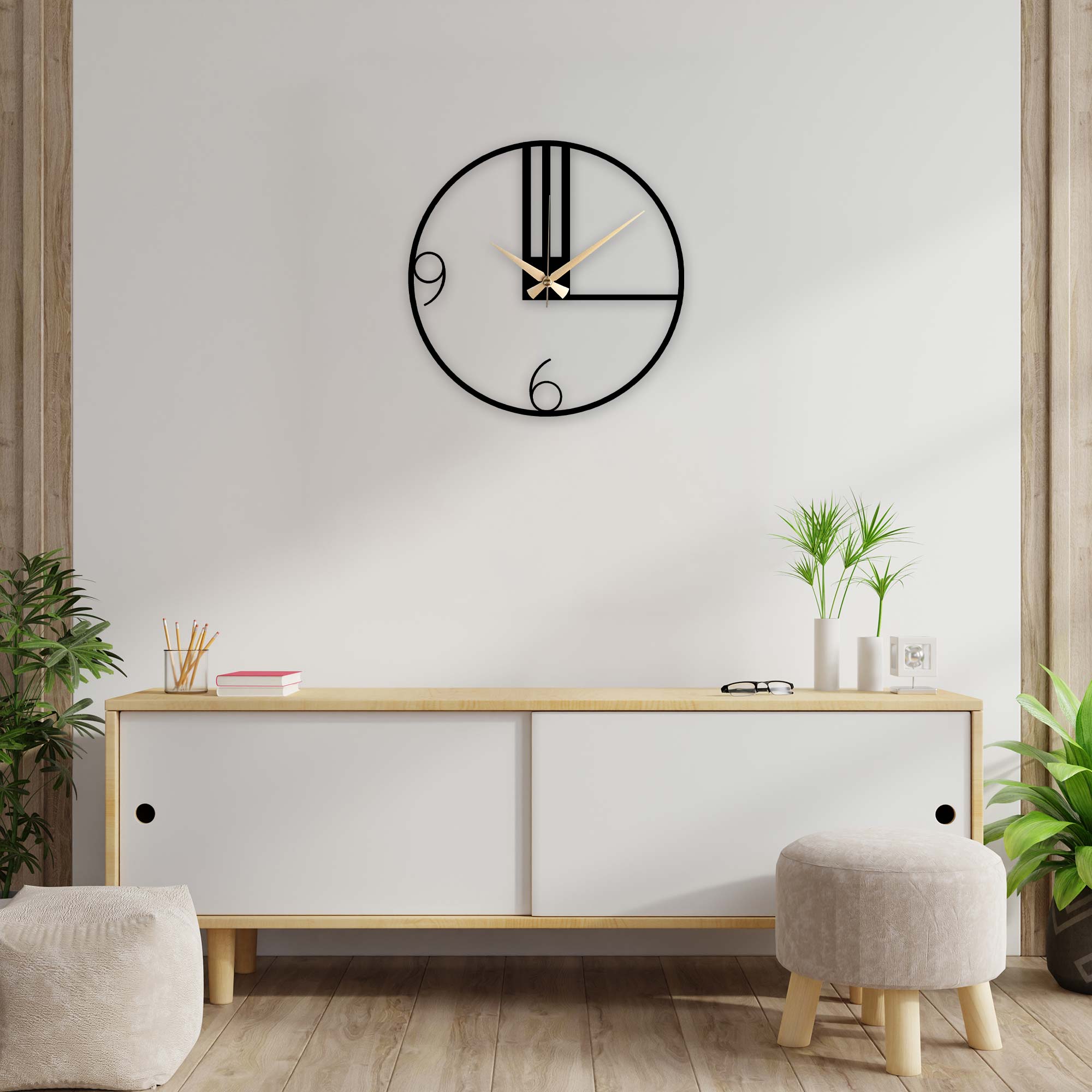Line Metal Clock