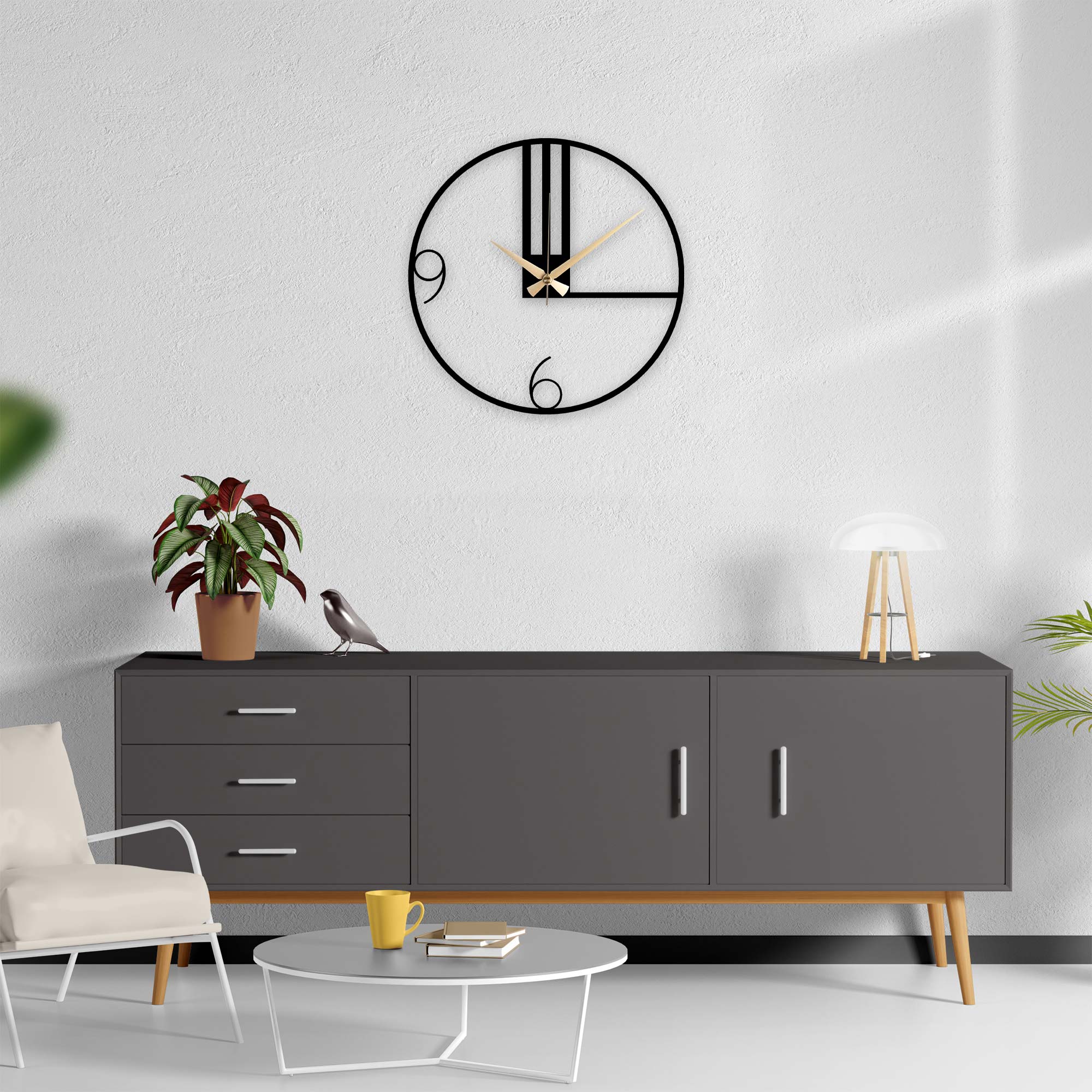 Line Metal Clock