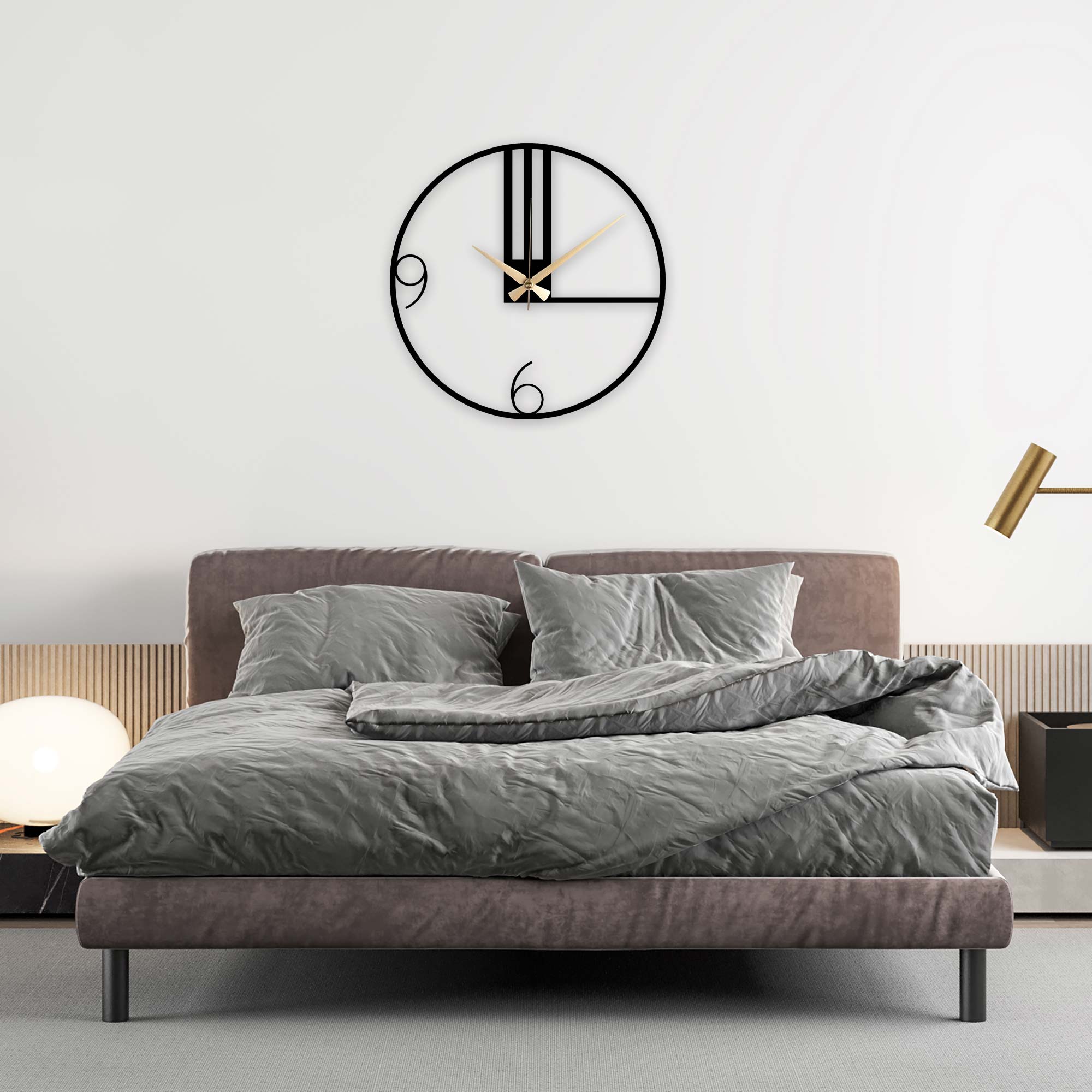 Line Metal Clock
