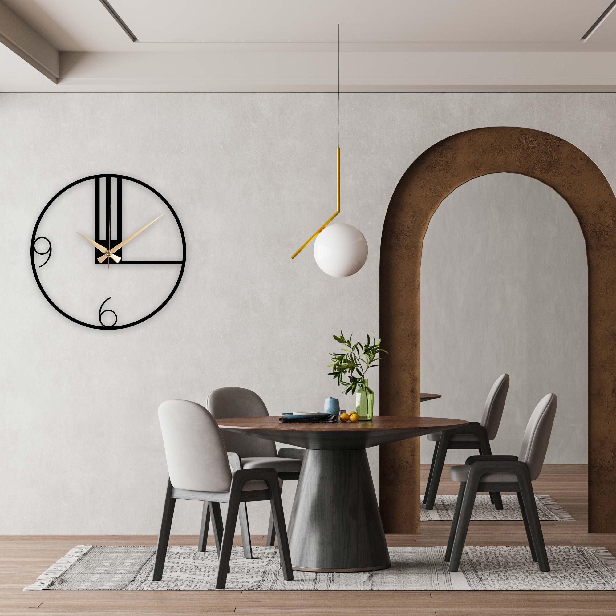 Line Metal Clock