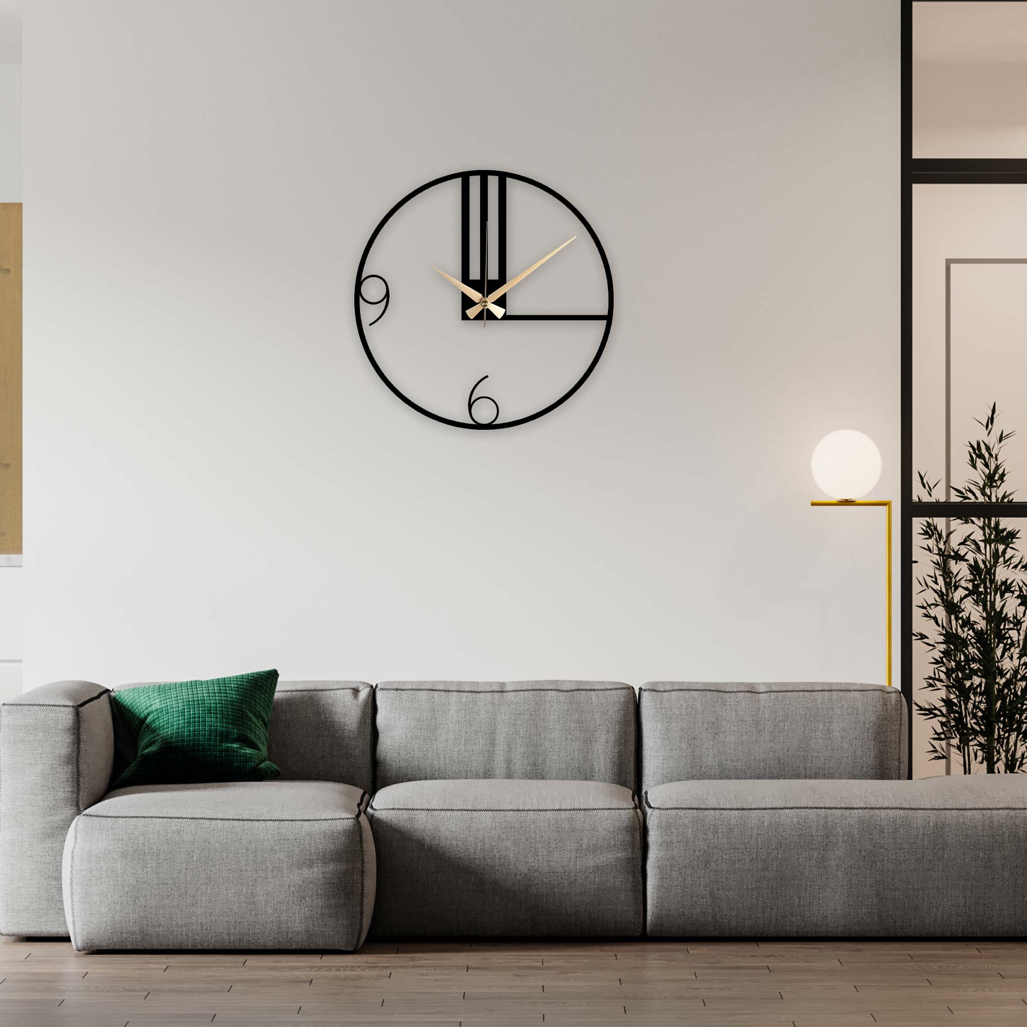 Line Metal Clock