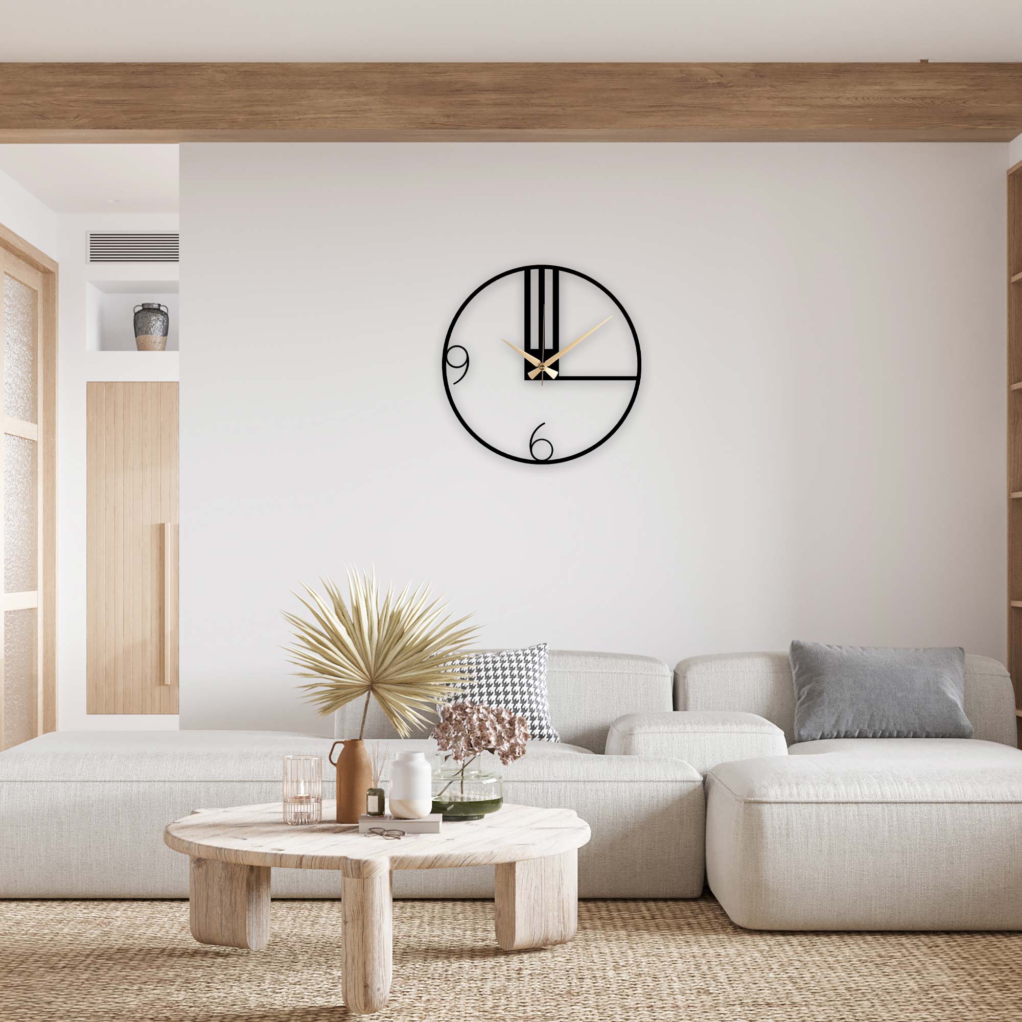 Line Metal Clock
