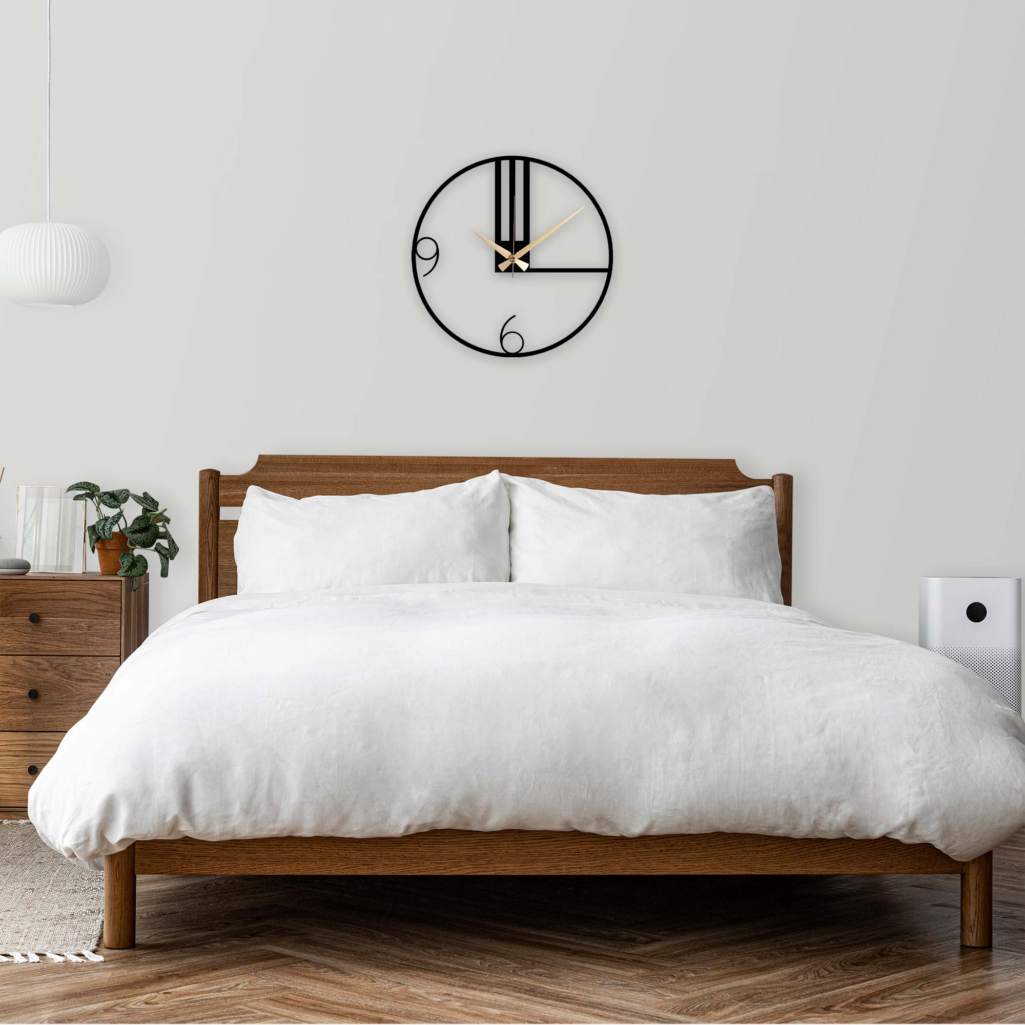 Line Metal Clock