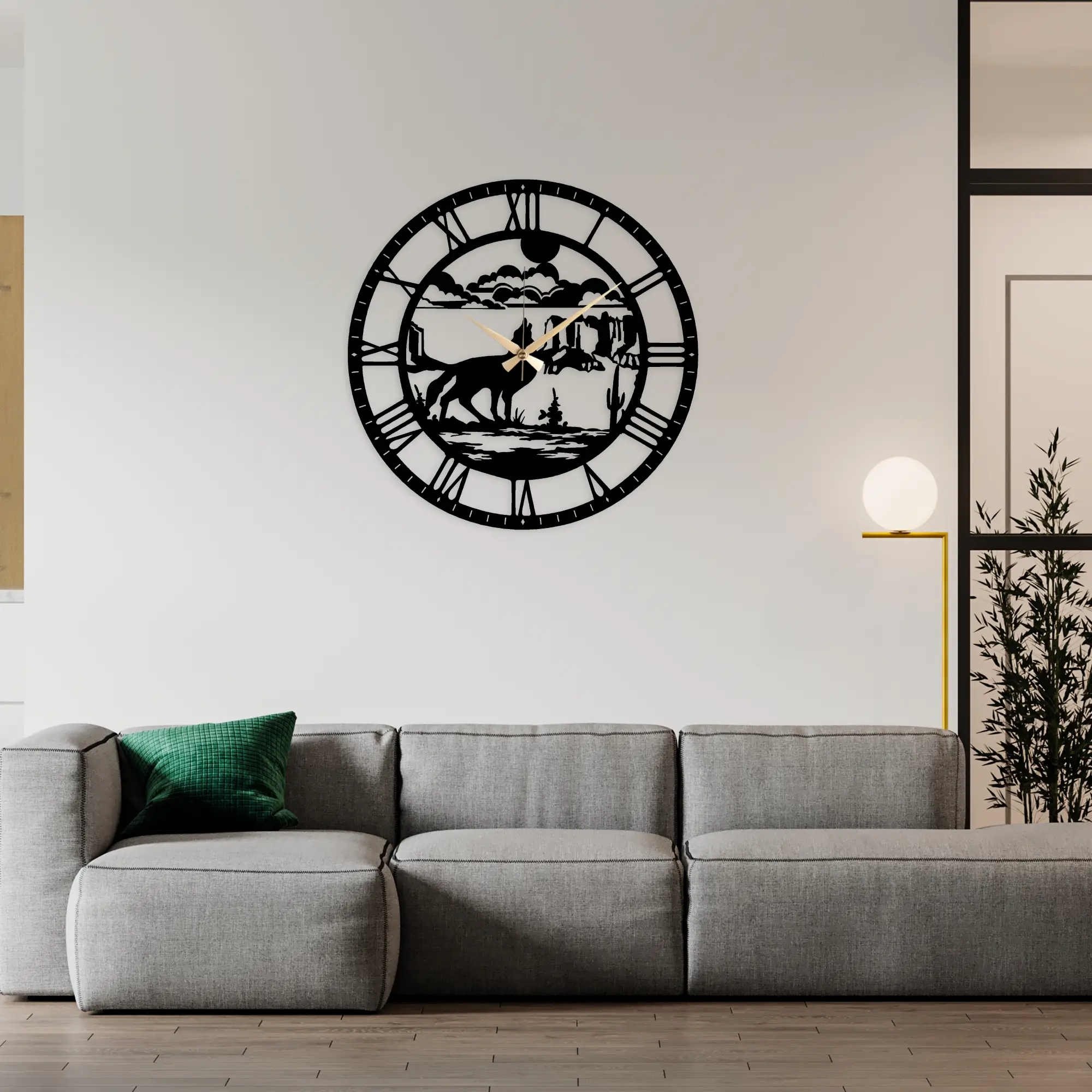 Wolven Metal Clock