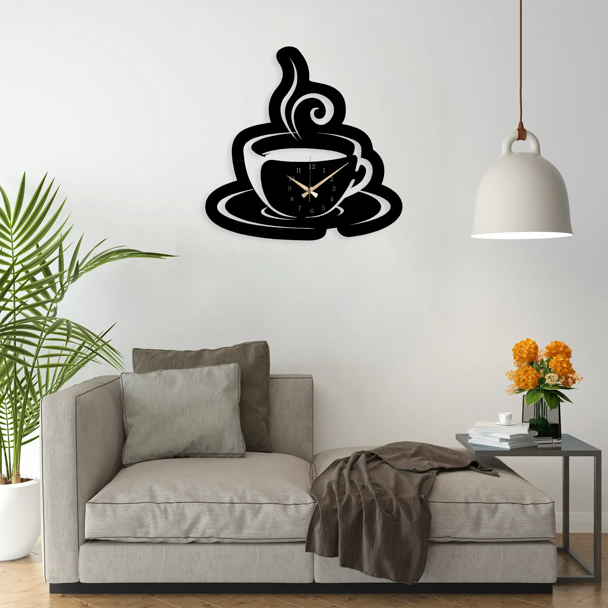 Coffee Metal Clock