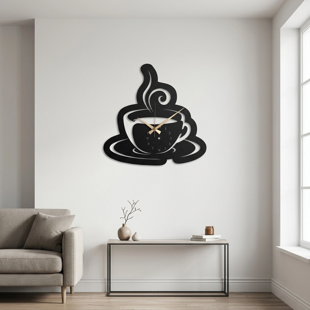 Coffee Metal Clock