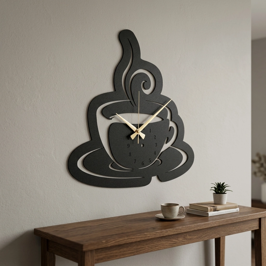 Coffee Metal Clock
