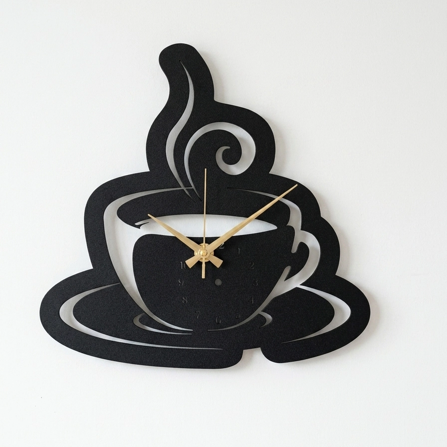 Coffee Metal Clock