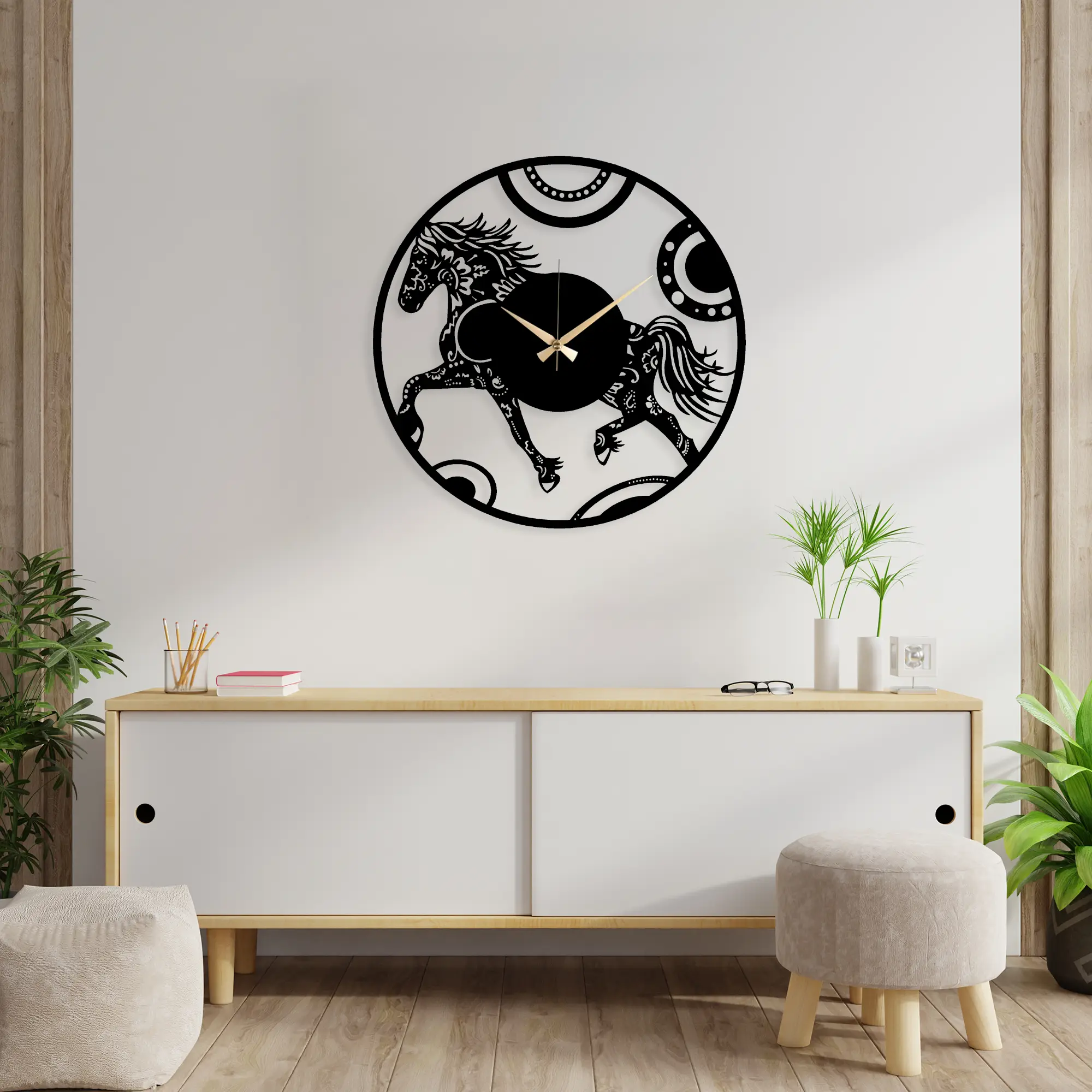 Hest Metal Clock