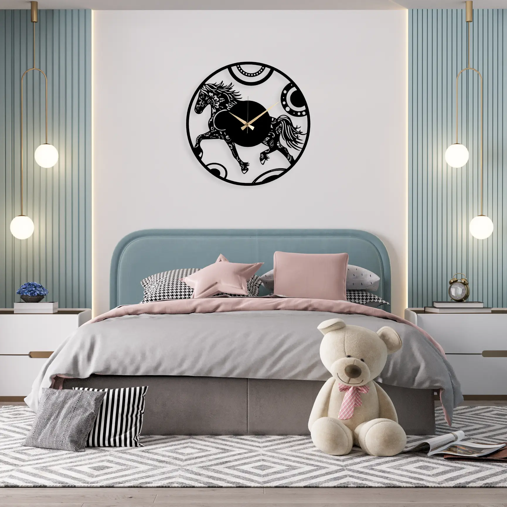 Hest Metal Clock