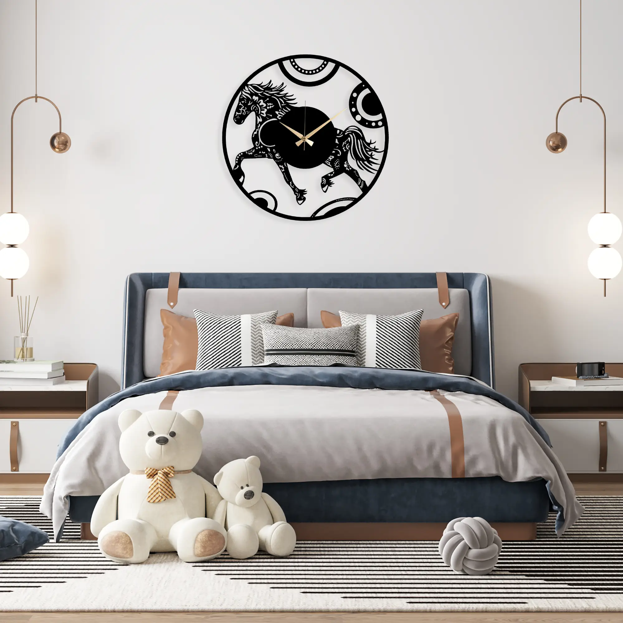 Hest Metal Clock