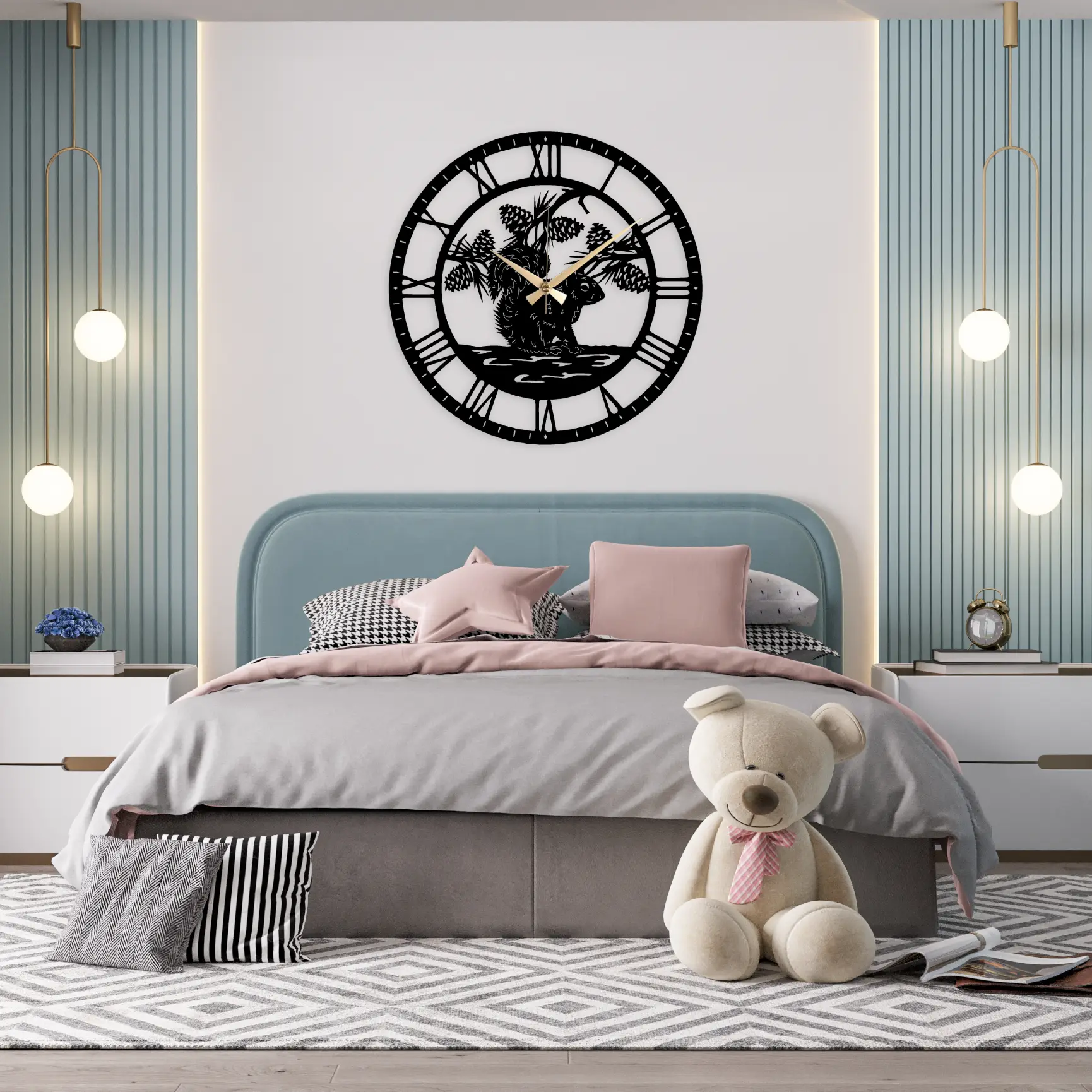 Ardilla Metal Clock