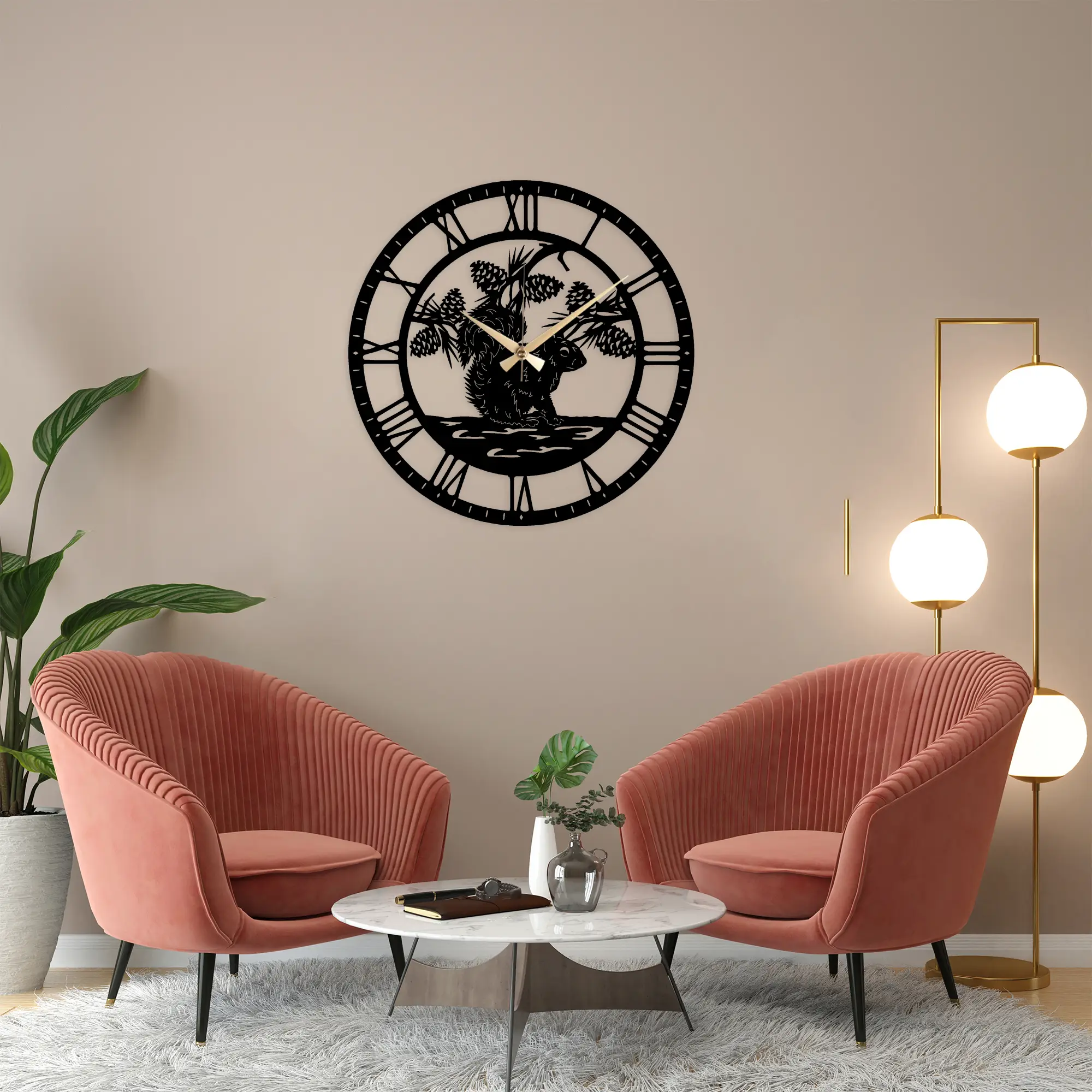 Ardilla Metal Clock